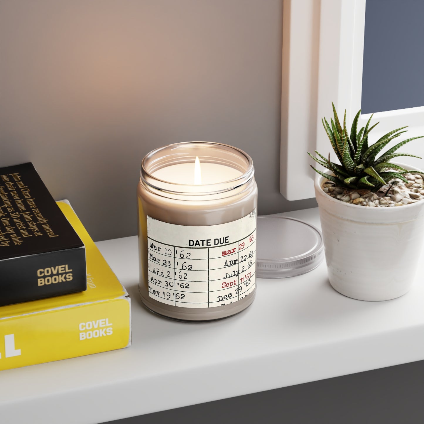 Vintage Library Due Date Scented Candles, 9oz