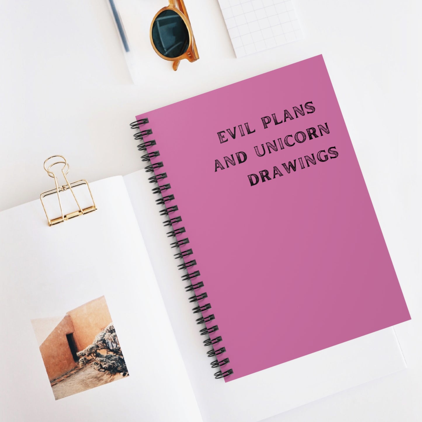 Funny Notebook, Evil Plans and Unicorn Drawings, notebook, spiral, retirement gift, boss gift, early retirement, birthday gift