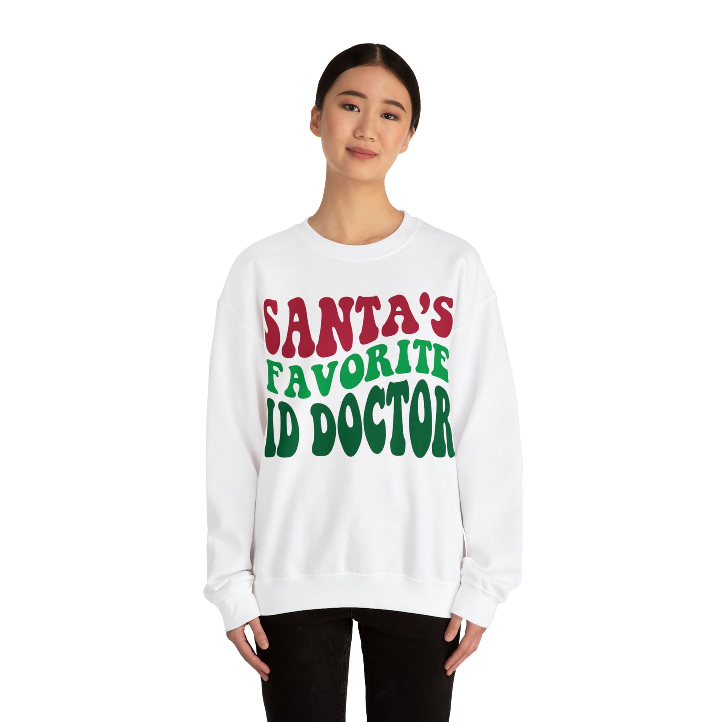 Santas Favorite ID Doctor, Infectious Disease Sweatshirt, Sweatshirt, Unisex Heavy Blend Sweater, Christmas gift, microbiologist