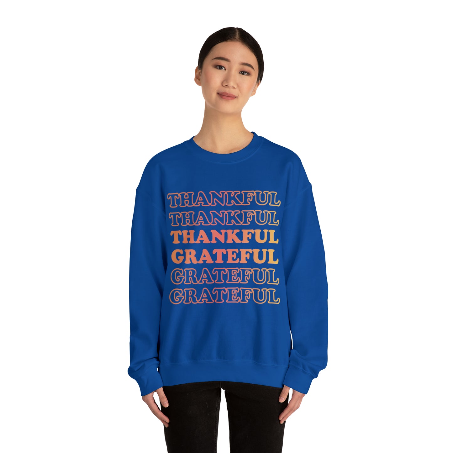 Thankful Crewneck, Grateful Sweatshirt, Unisex Heavy Blend™ Crewneck Sweatshirt