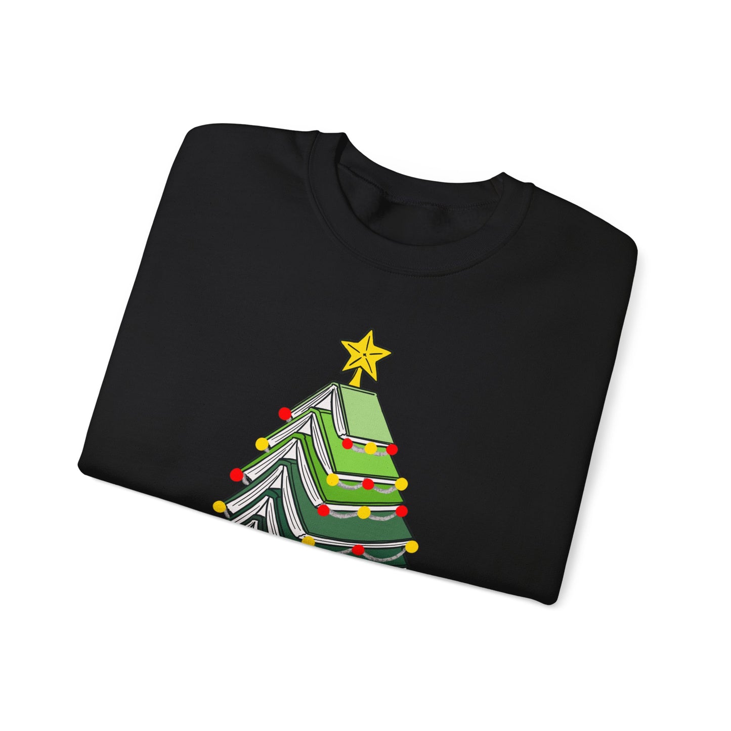 All Booked For Christmas Sweatshirt, Custom Book Lover Christmas Gift, Gift for Book Lover, Cute Book Christmas Tree Sweater, Book club
