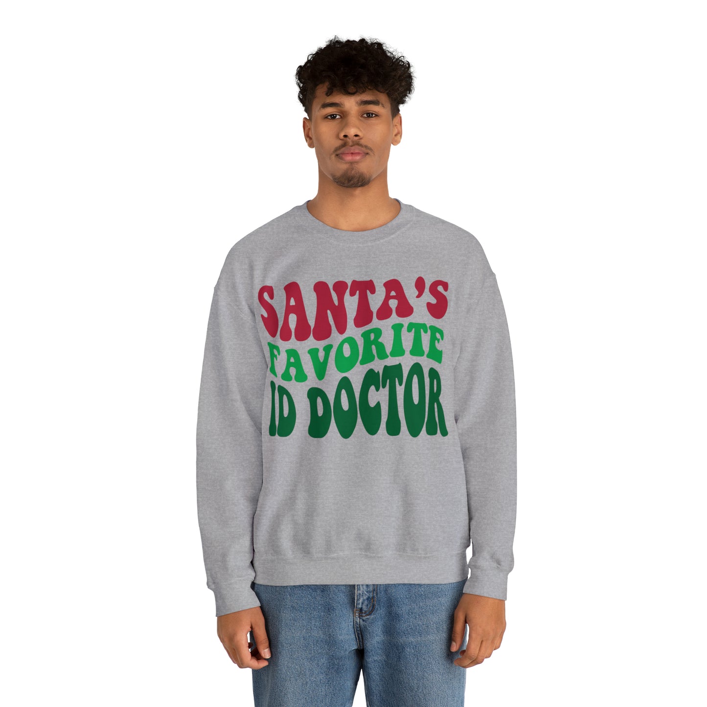 Santas Favorite ID Doctor, Infectious Disease Sweatshirt, Sweatshirt, Unisex Heavy Blend Sweater, Christmas gift, microbiologist