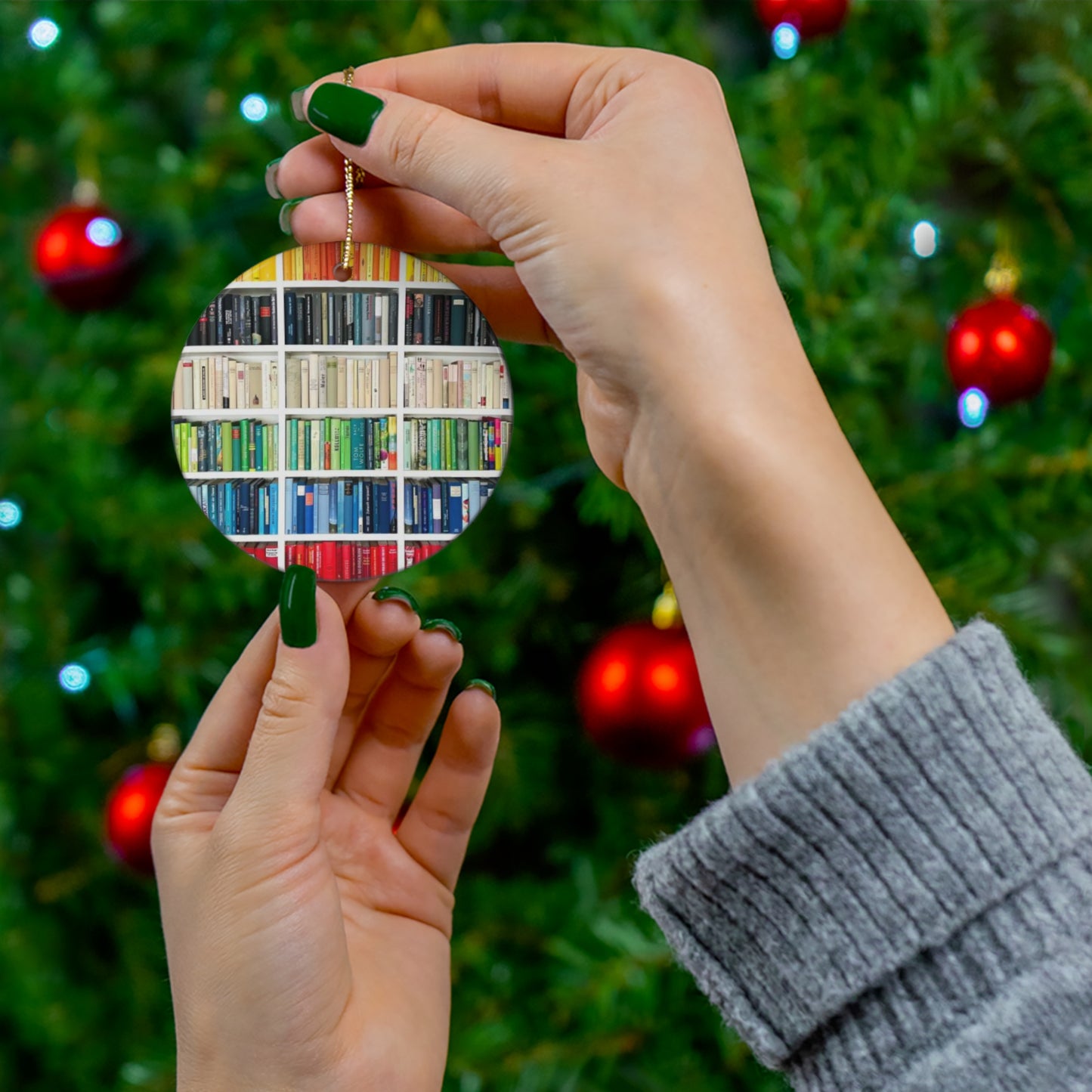Christmas Book Ombré ornament, Ornament, Vintage Due Date Ornament, Christmas Tree Decoration, Book Lover Gift, Lover Bookworm, 4 Shapes