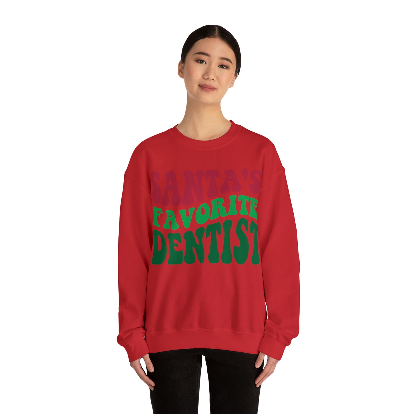 Santas Favorite Dentist Sweatshirt, Sweatshirt, Unisex Heavy Blend Sweater, Gift for dentist, Christmas gift, dental team gift