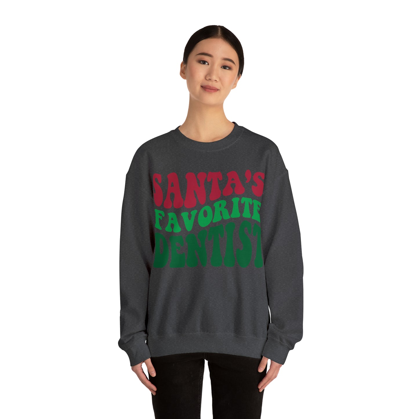 Santas Favorite Dentist Sweatshirt, Sweatshirt, Unisex Heavy Blend Sweater, Gift for dentist, Christmas gift, dental team gift