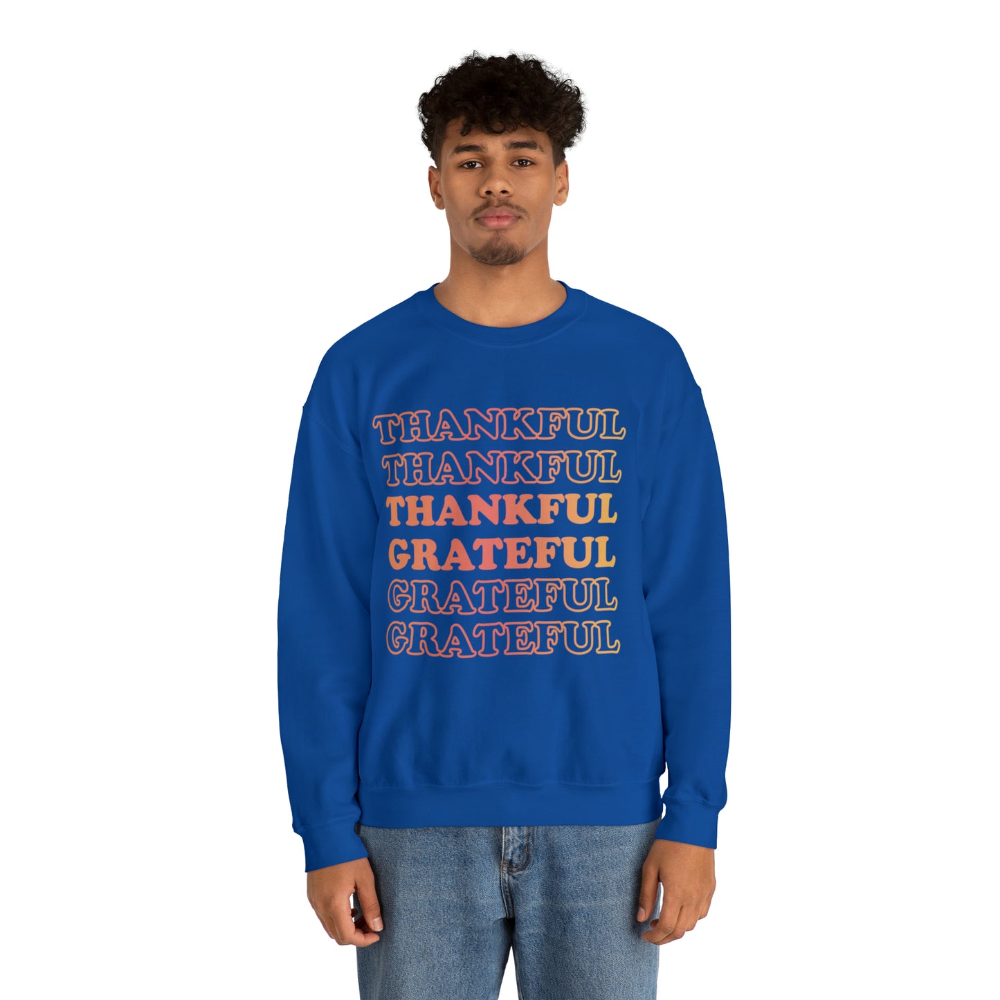 Thankful Crewneck, Grateful Sweatshirt, Unisex Heavy Blend™ Crewneck Sweatshirt