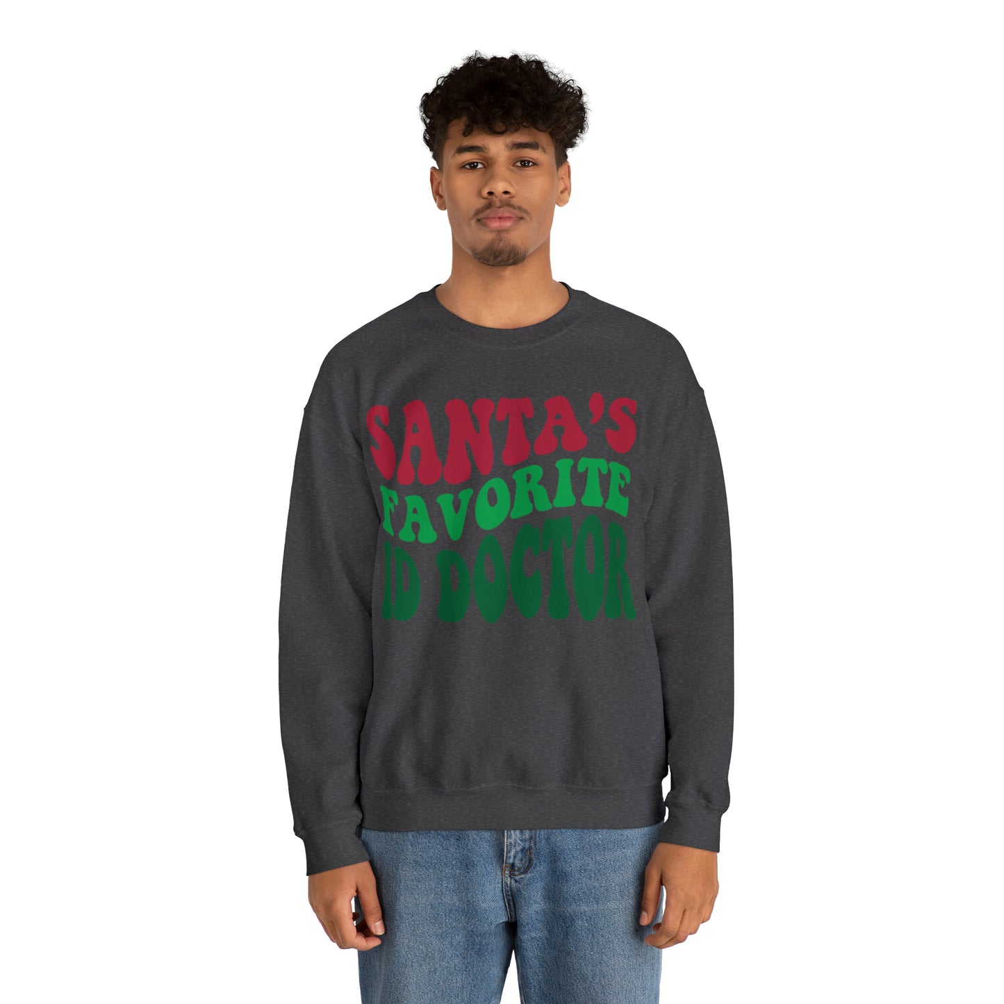 Santas Favorite ID Doctor, Infectious Disease Sweatshirt, Sweatshirt, Unisex Heavy Blend Sweater, Christmas gift, microbiologist