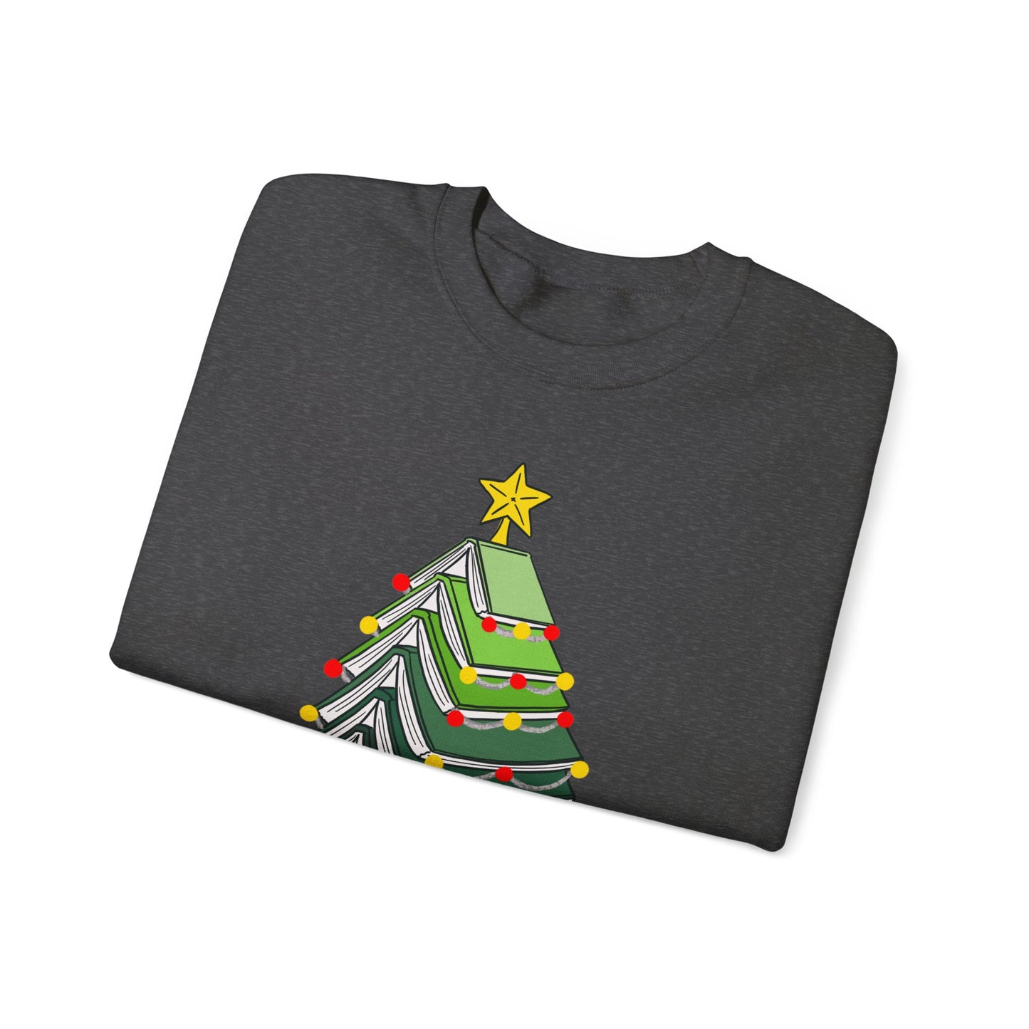 All Booked For Christmas Sweatshirt, Custom Book Lover Christmas Gift, Gift for Book Lover, Cute Book Christmas Tree Sweater, Book club