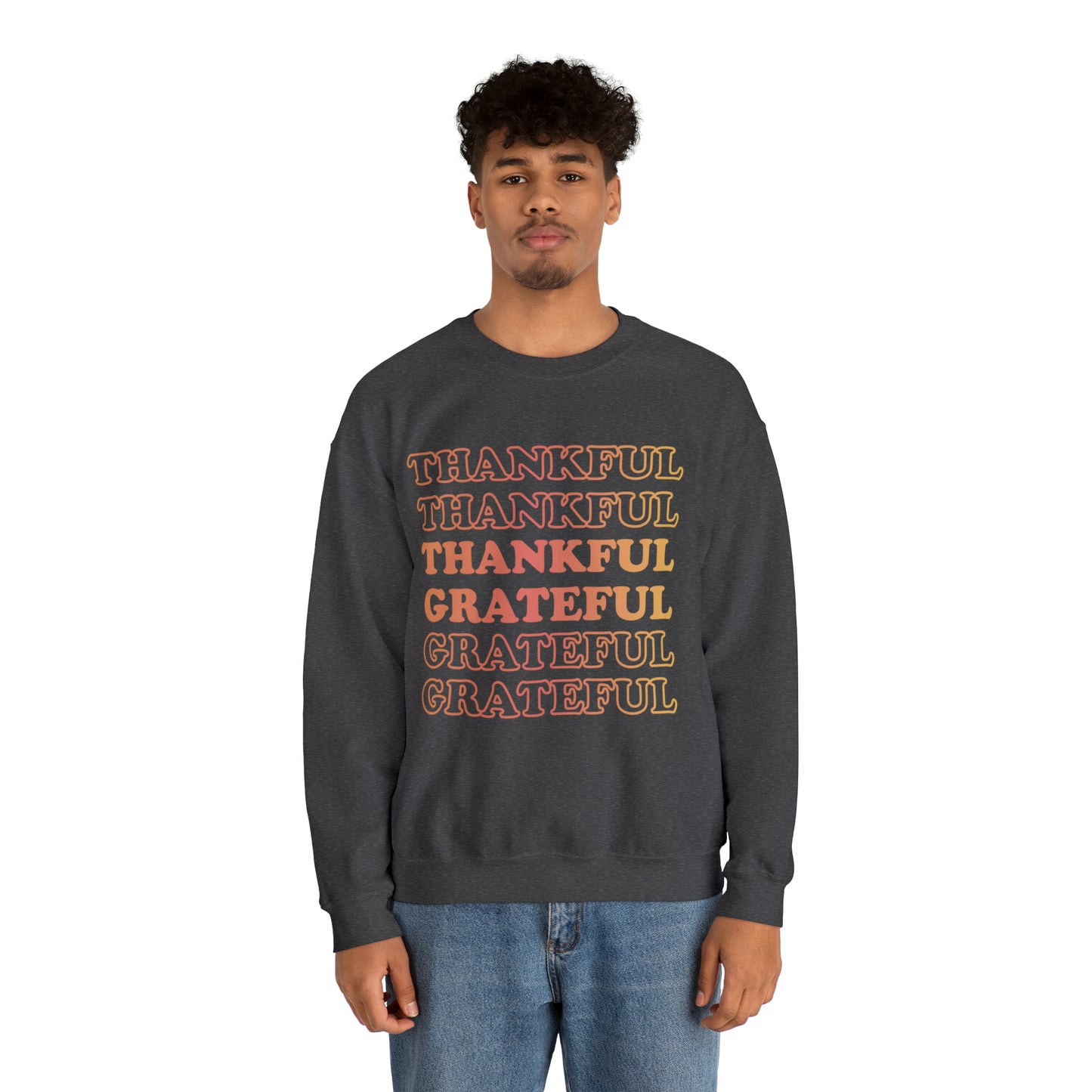 Thankful Crewneck, Grateful Sweatshirt, Unisex Heavy Blend™ Crewneck Sweatshirt