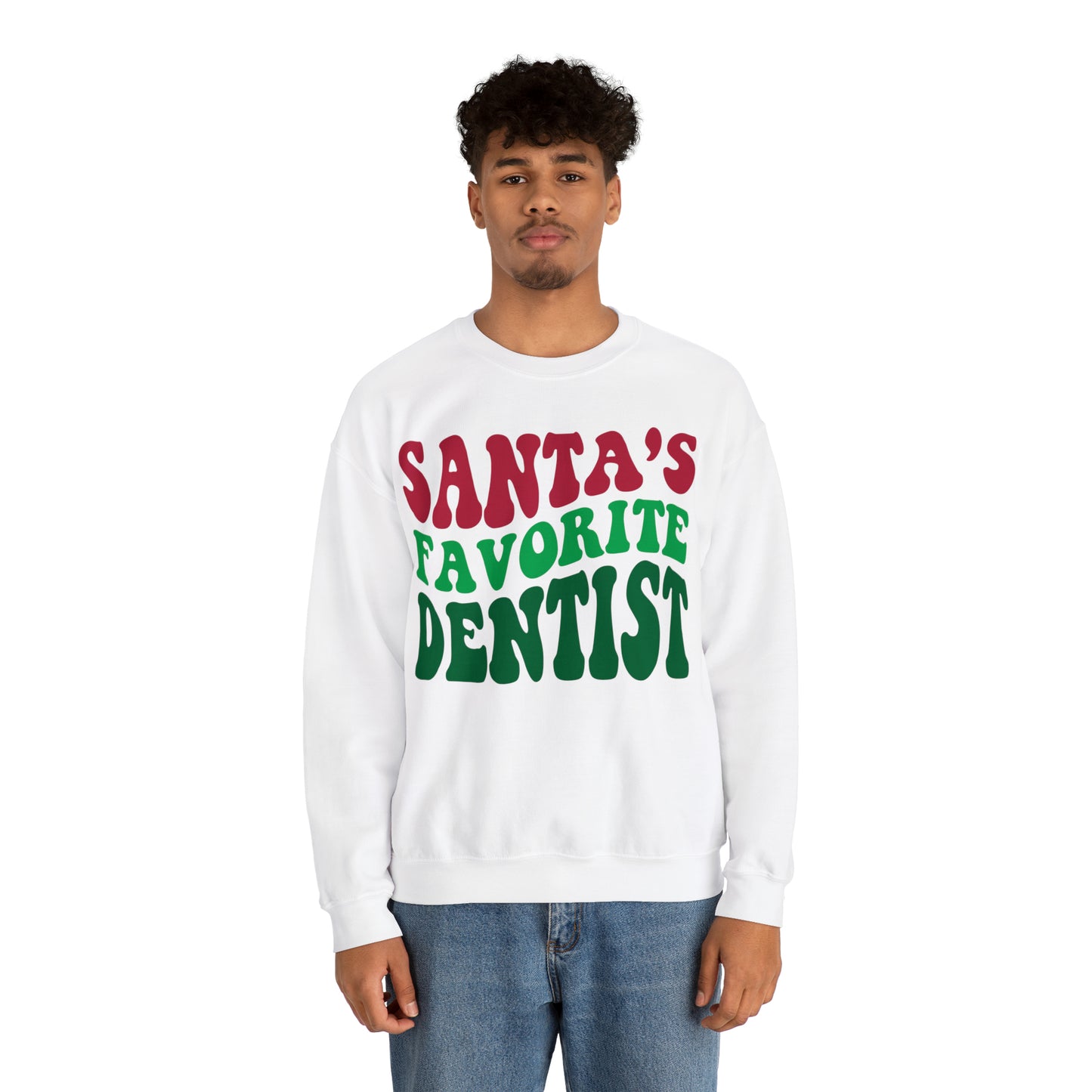 Santas Favorite Dentist Sweatshirt, Sweatshirt, Unisex Heavy Blend Sweater, Gift for dentist, Christmas gift, dental team gift
