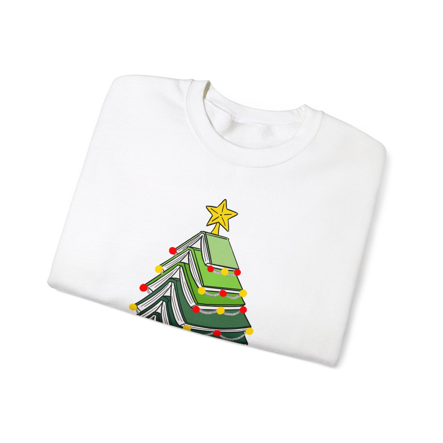 All Booked For Christmas Sweatshirt, Custom Book Lover Christmas Gift, Gift for Book Lover, Cute Book Christmas Tree Sweater, Book club