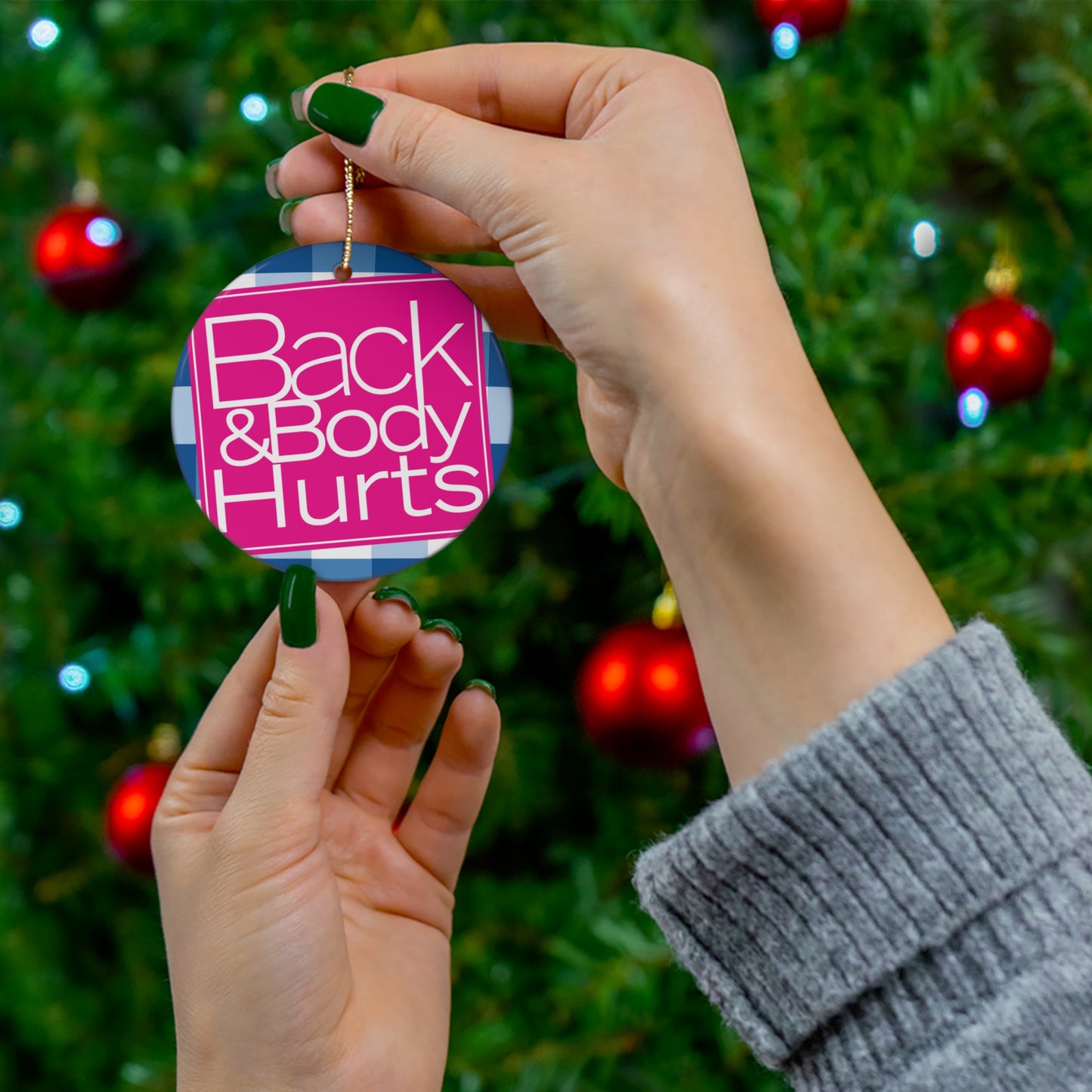 Back and Body Works Ornament, Christmas ornament, Holiday Ornament, Funny Gift, Christmas Tree Decoration, gift for mom, 4 Shapes