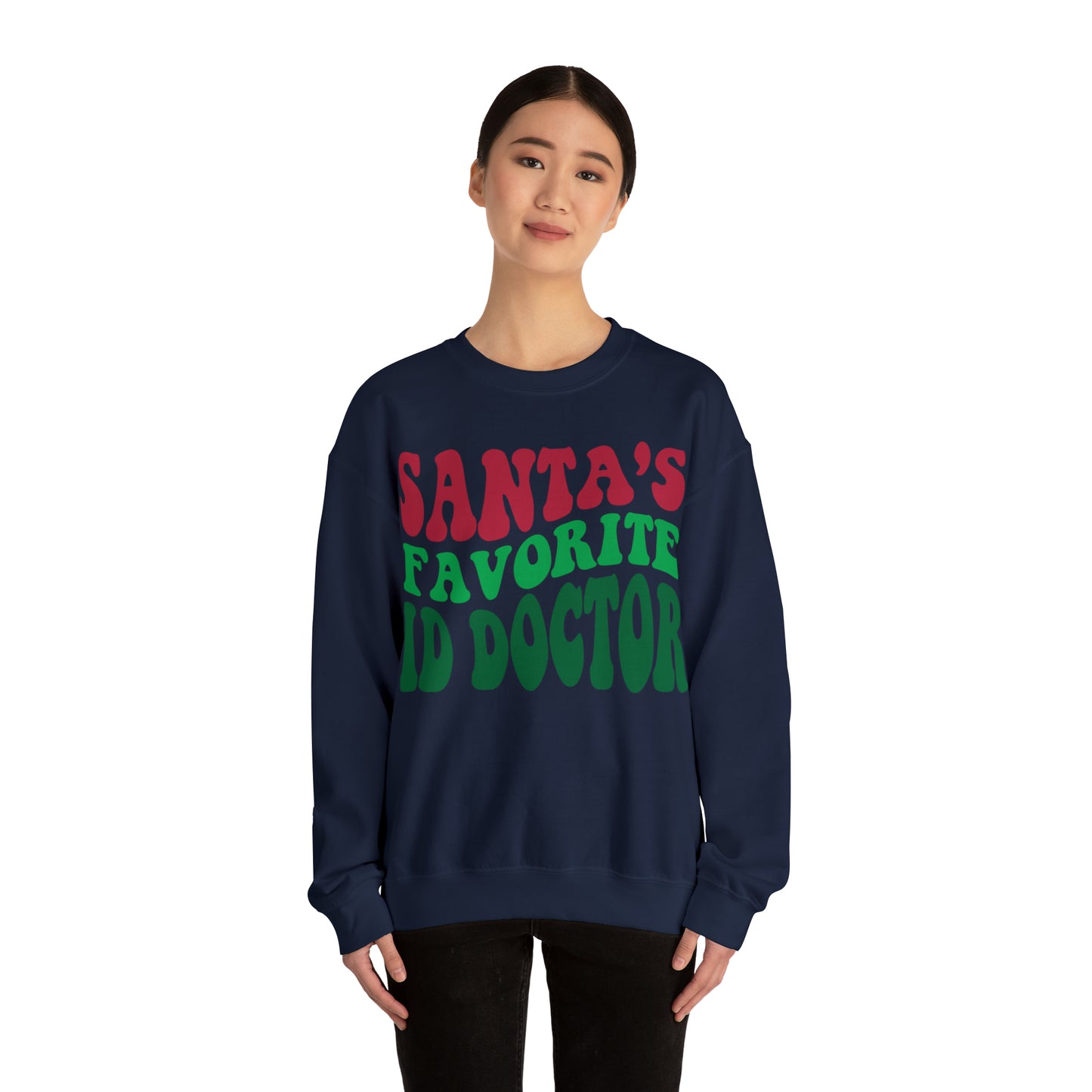 Santas Favorite ID Doctor, Infectious Disease Sweatshirt, Sweatshirt, Unisex Heavy Blend Sweater, Christmas gift, microbiologist