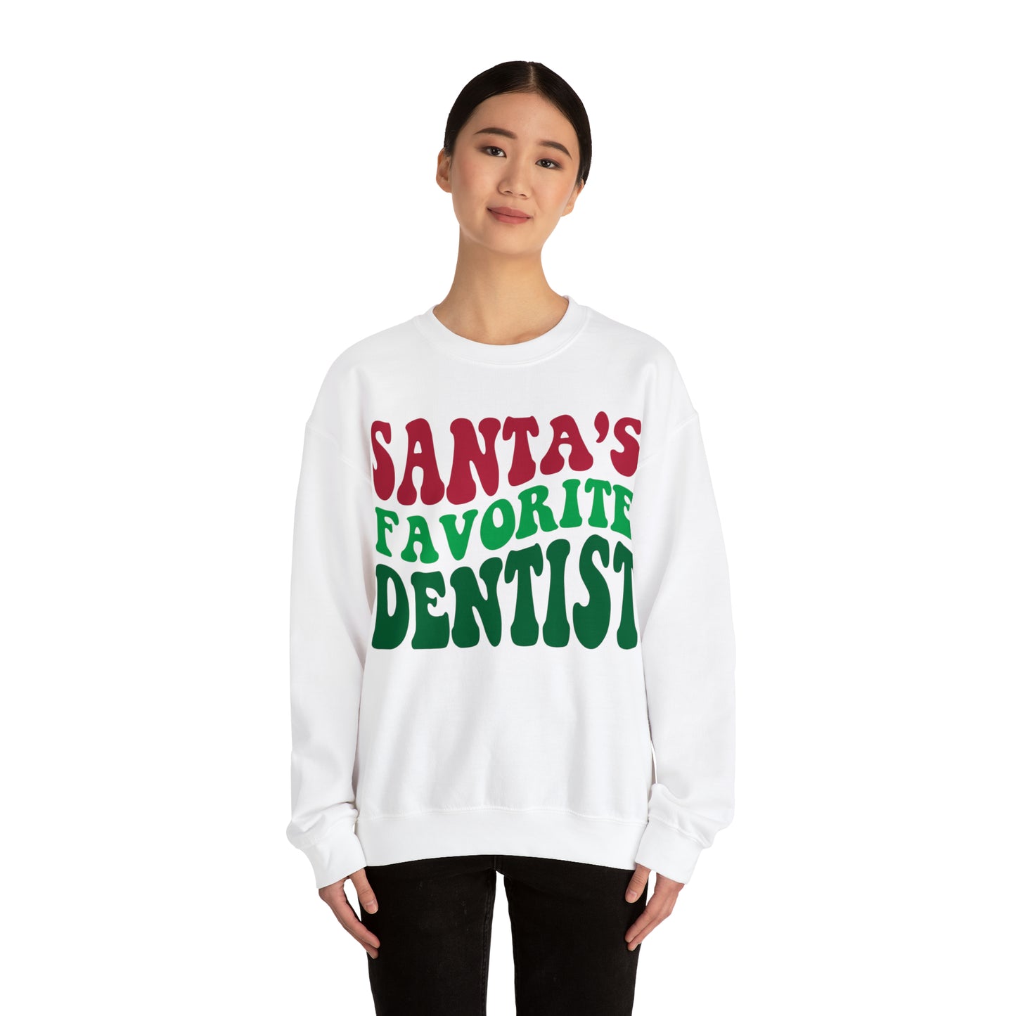 Santas Favorite Dentist Sweatshirt, Sweatshirt, Unisex Heavy Blend Sweater, Gift for dentist, Christmas gift, dental team gift