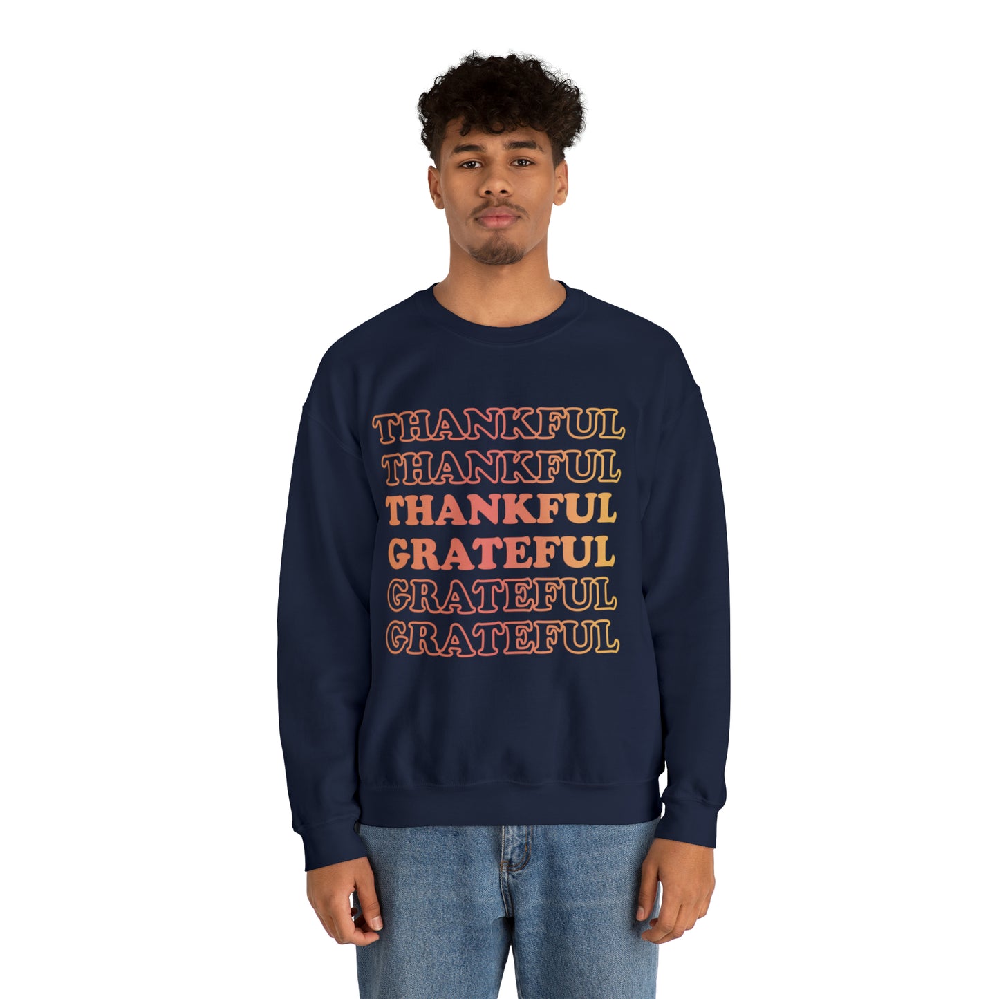 Thankful Crewneck, Grateful Sweatshirt, Unisex Heavy Blend™ Crewneck Sweatshirt