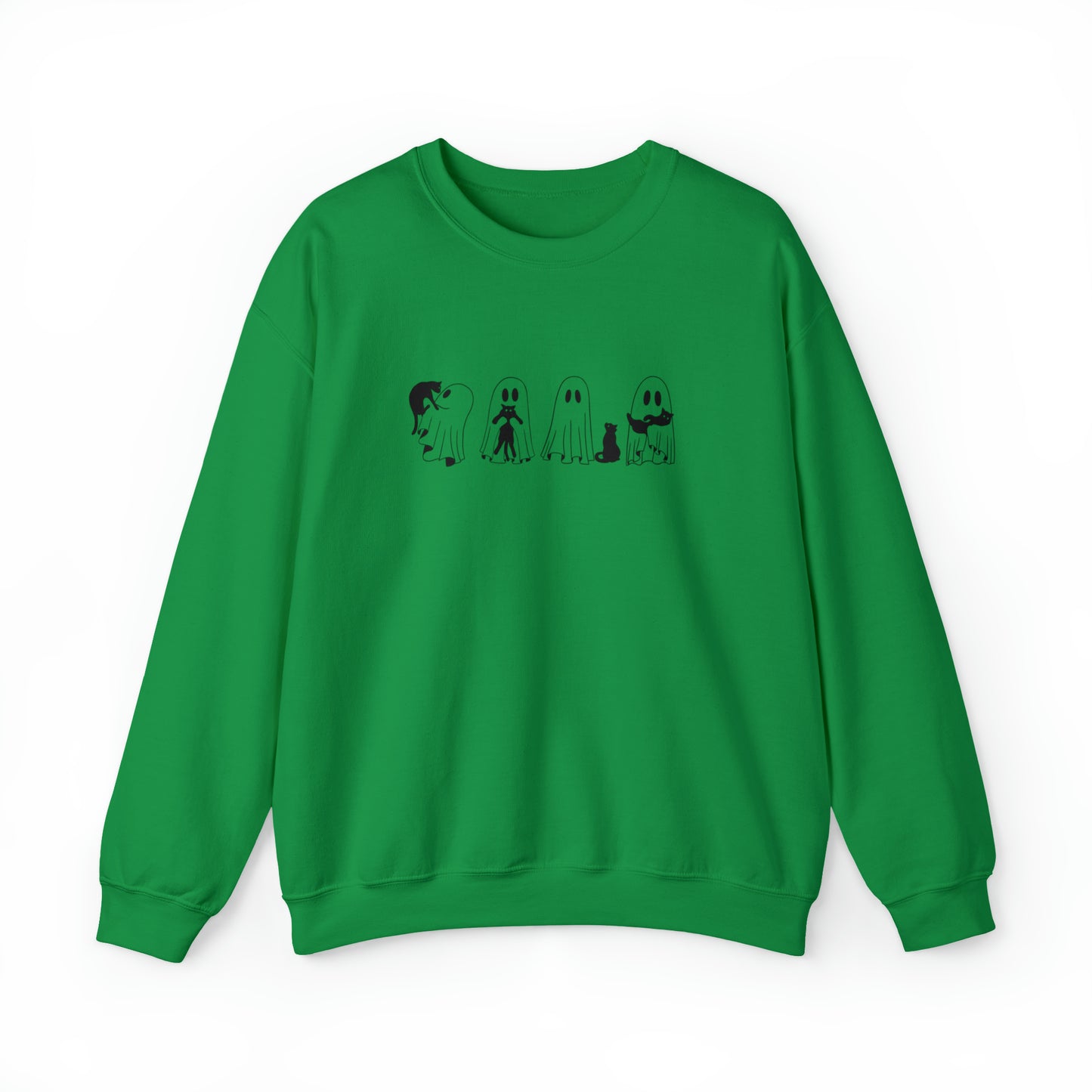 Ghost Holding Black Cat Sweatshirt, Halloween Shirt, Ghost Shirt, Spooky Season, Cute Fall Shirt for Women, Halloween Sweatshirt, Cat Shirt