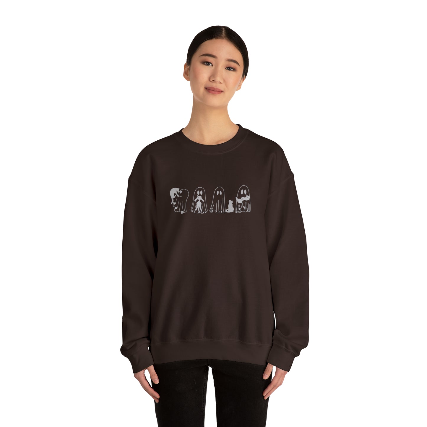 Ghost Holding Black Cat Sweatshirt, Halloween Shirt, Ghost Shirt, Spooky Season, Cute Fall Shirt for Women, Halloween Sweatshirt, Cat Shirt