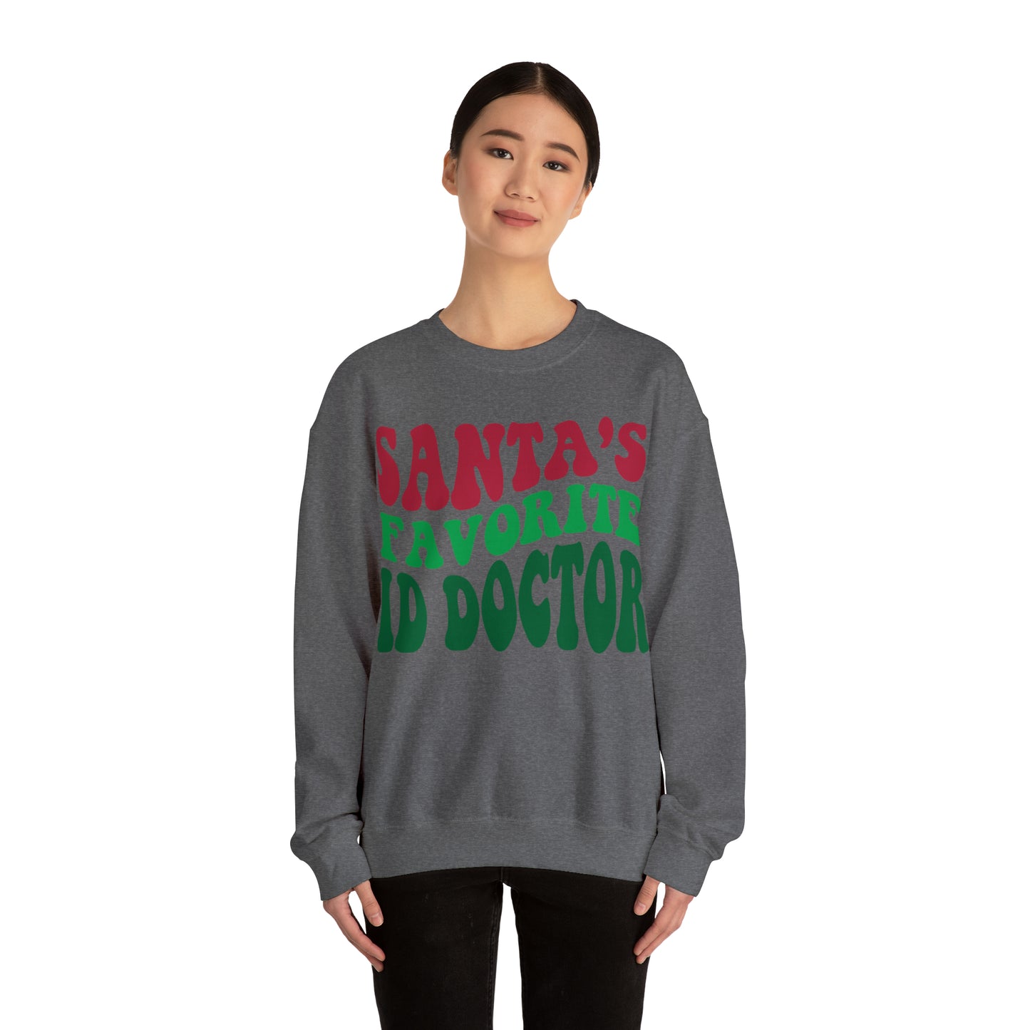 Santas Favorite ID Doctor, Infectious Disease Sweatshirt, Sweatshirt, Unisex Heavy Blend Sweater, Gift for mom, Gift for dad, Christmas gift, lab tech