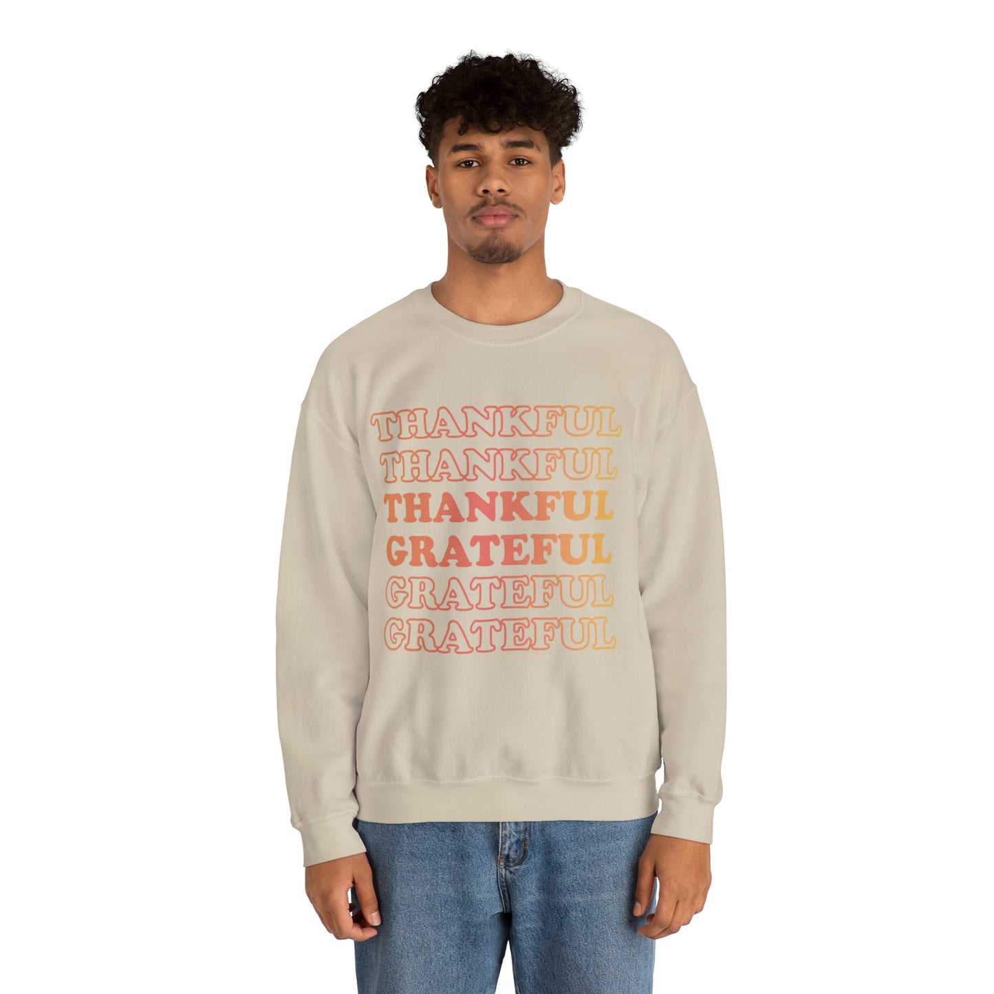Thankful Crewneck, Grateful Sweatshirt, Unisex Heavy Blend™ Crewneck Sweatshirt
