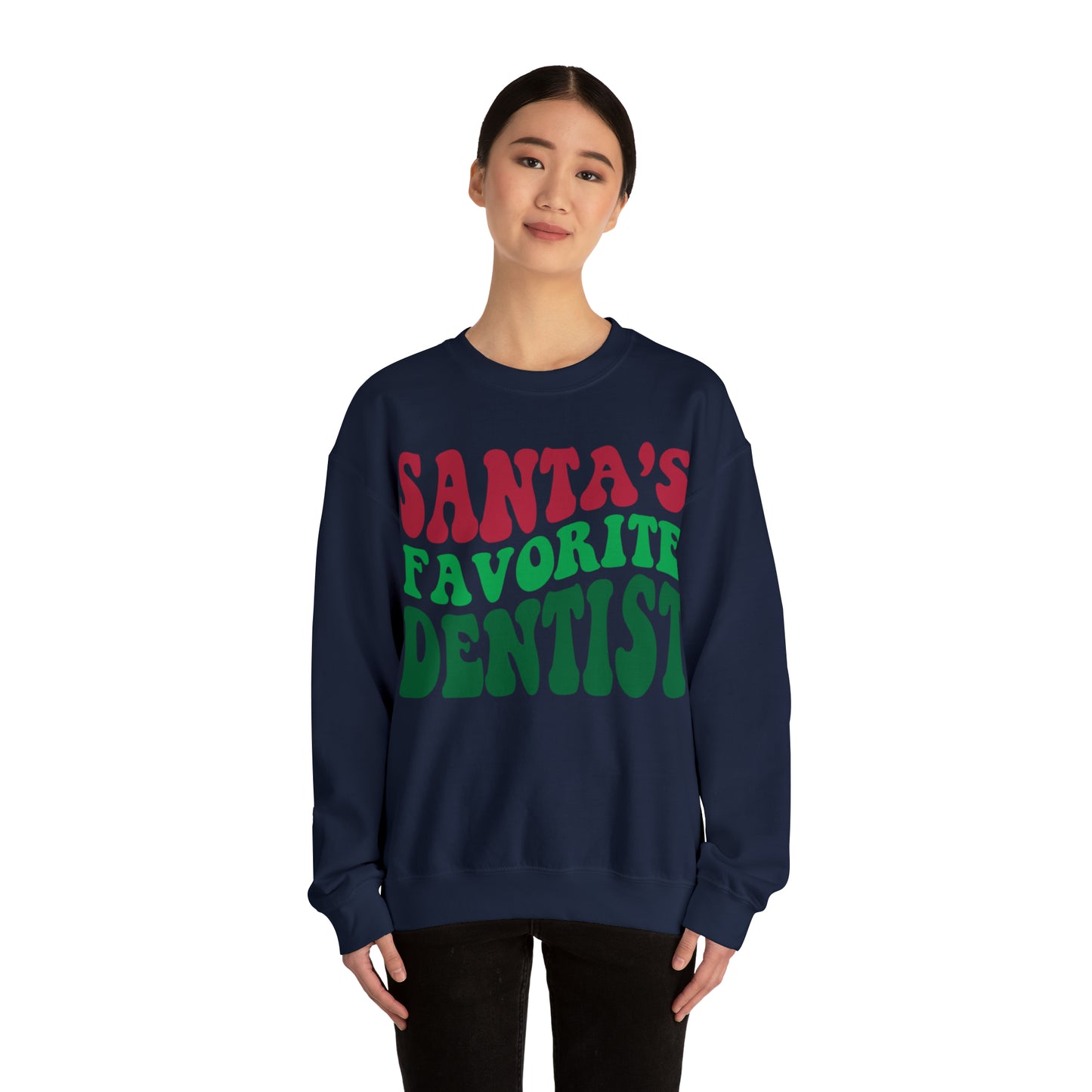 Santas Favorite Dentist Sweatshirt, Sweatshirt, Unisex Heavy Blend Sweater, Gift for dentist, Christmas gift, dental team gift