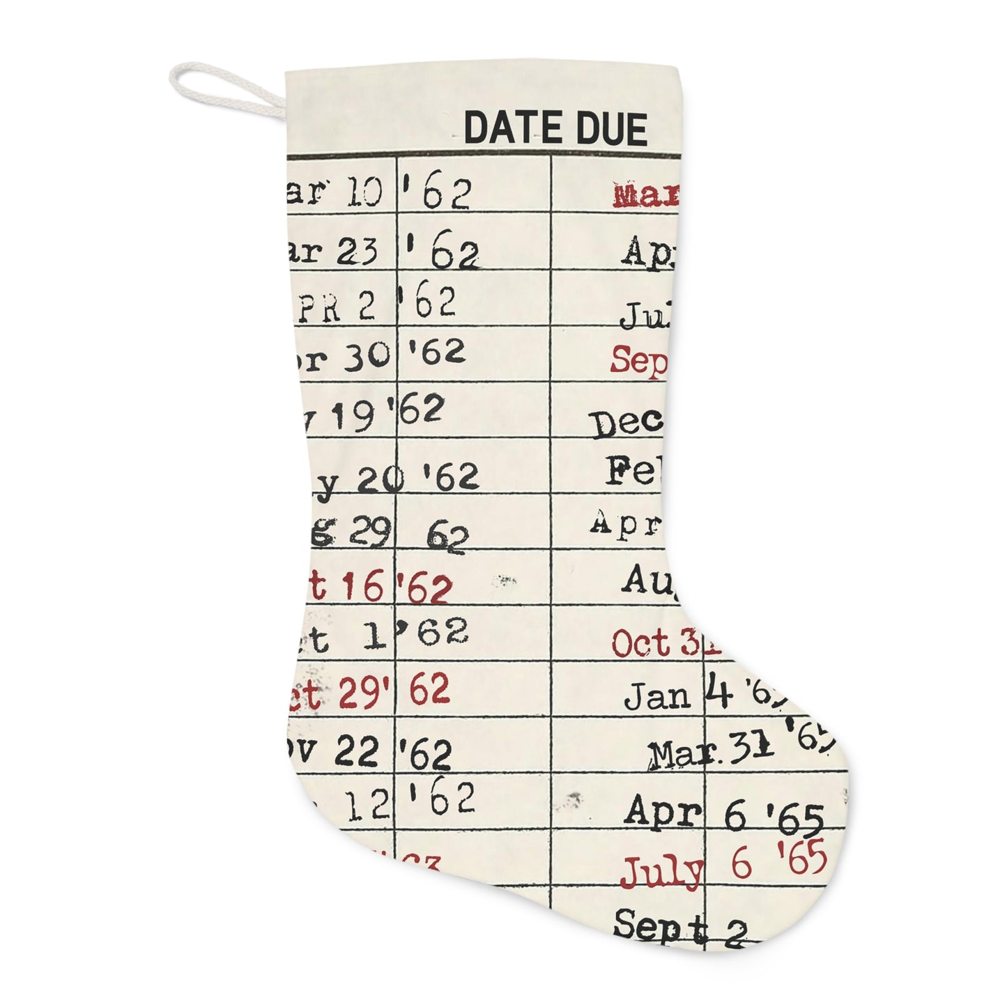 Vintage Library Due Date Card Santa Stocking, Retro Library, Book Lover Gift, Librarian Gift, Book Club, Customizable