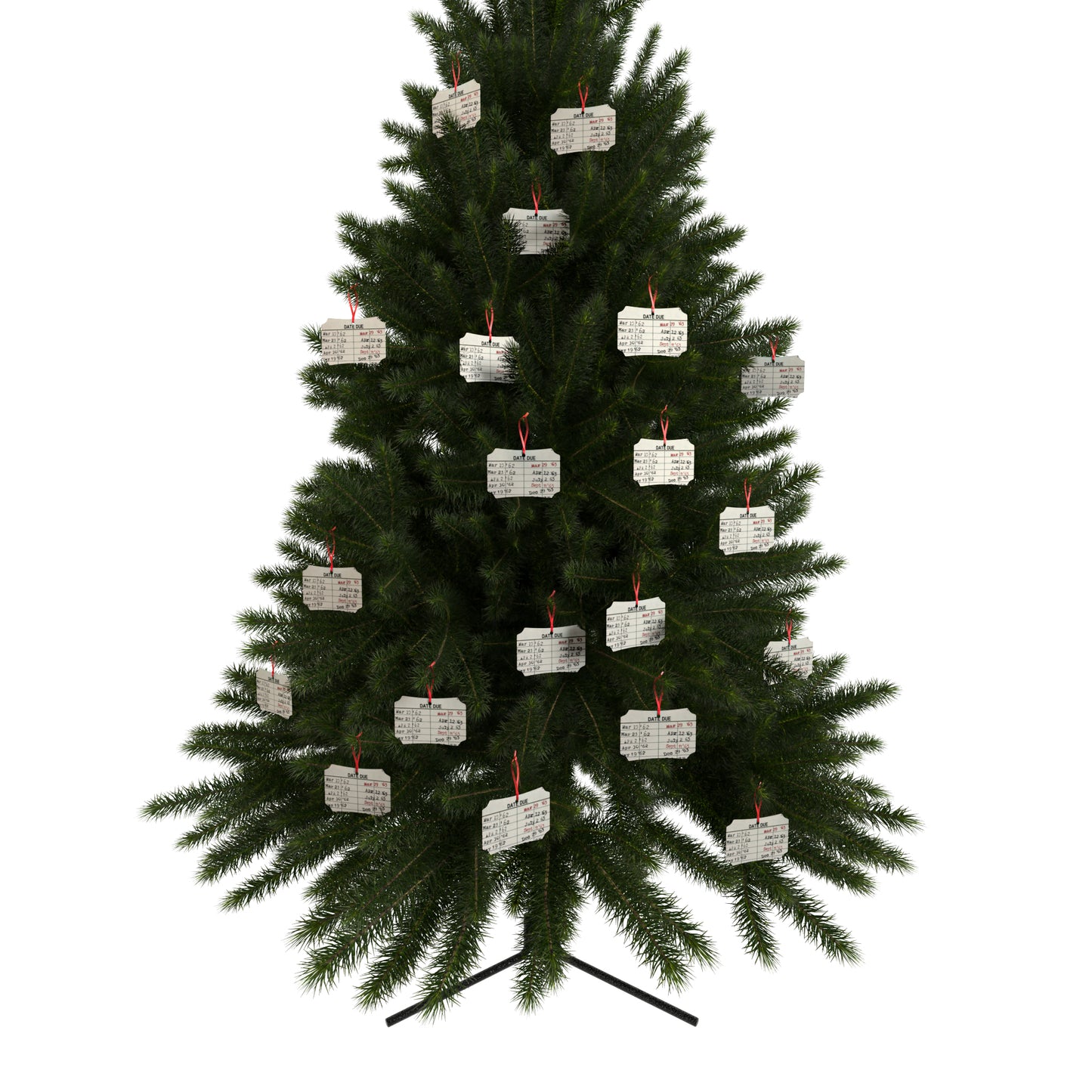 Christmas Vintage Library Due Date Aluminum Ornament (1pc, 5pcs, 10pcs, 20pcs), Retro library, Librarian Ornament, Christmas Tree Decoration