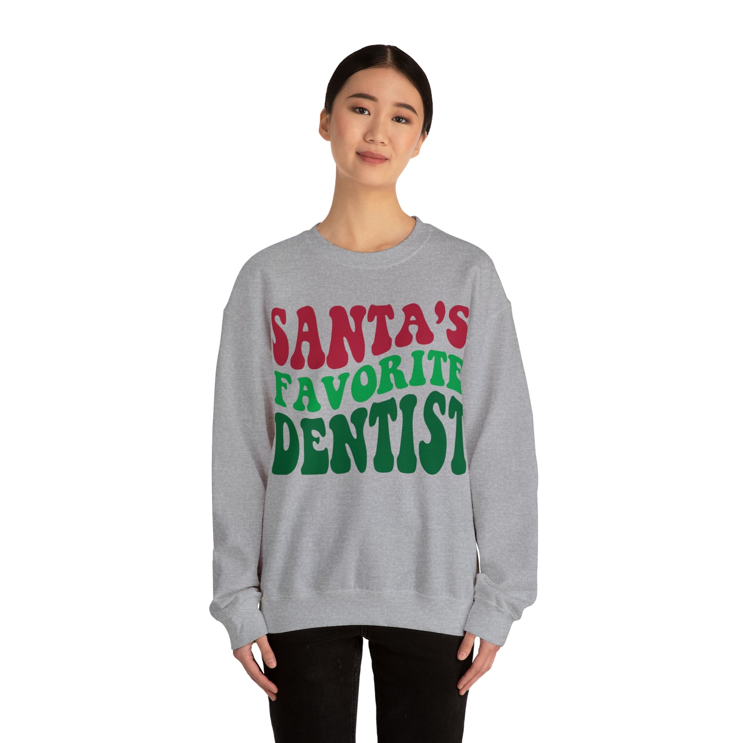 Santas Favorite Dentist Sweatshirt, Sweatshirt, Unisex Heavy Blend Sweater, Gift for dentist, Christmas gift, dental team gift