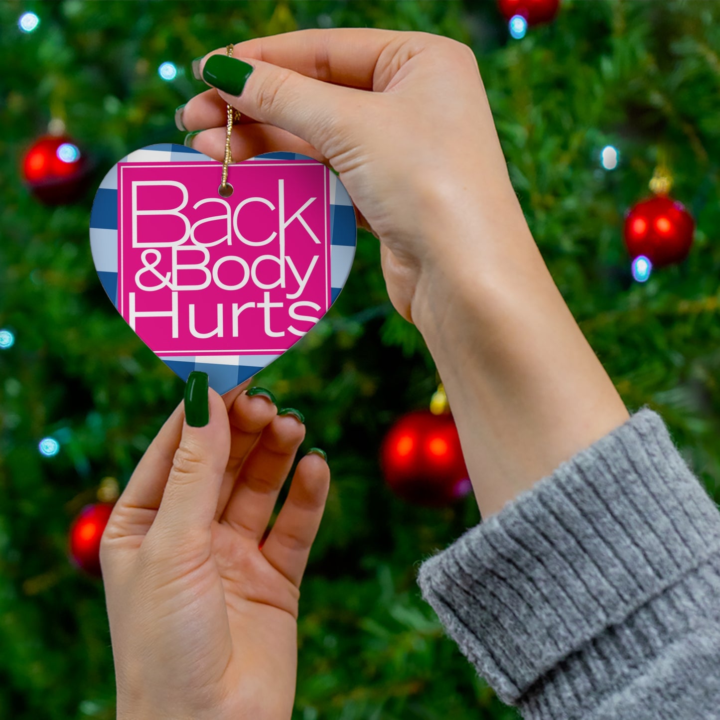 Back and Body Works Ornament, Christmas ornament, Holiday Ornament, Funny Gift, Christmas Tree Decoration, gift for mom, 4 Shapes