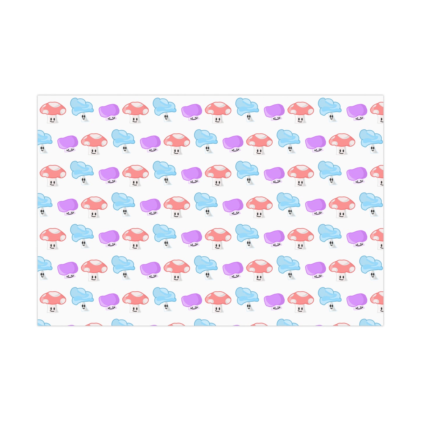 Mushroom Faces Wrapping Paper, Holiday Wrap, Watercolor Mushrooms, Gift Wrap Papers, 2 finishes