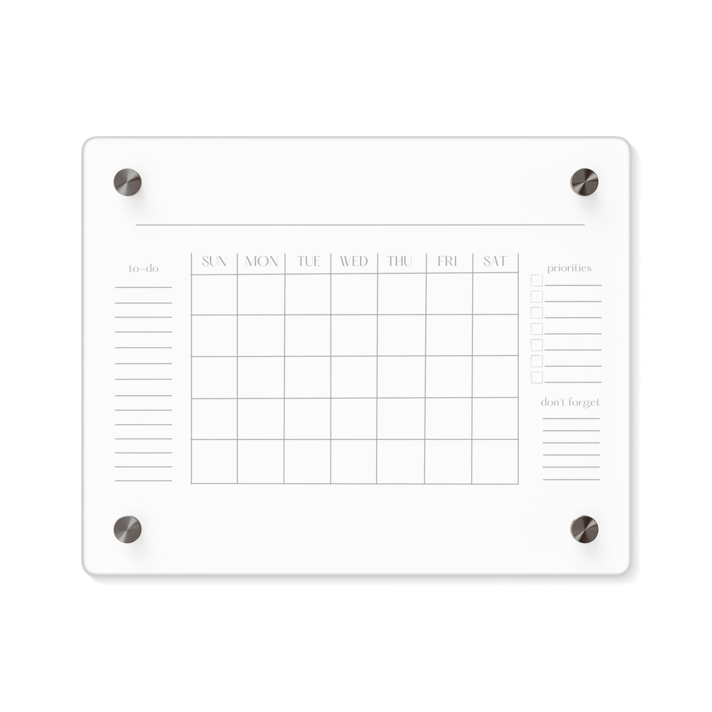 Large Acrylic Calendar, Dry Erase Monthly Acrylic Wall Calendar, 2023 Minimalist Wall Calendar, for Kitchen, Office or Mudroom