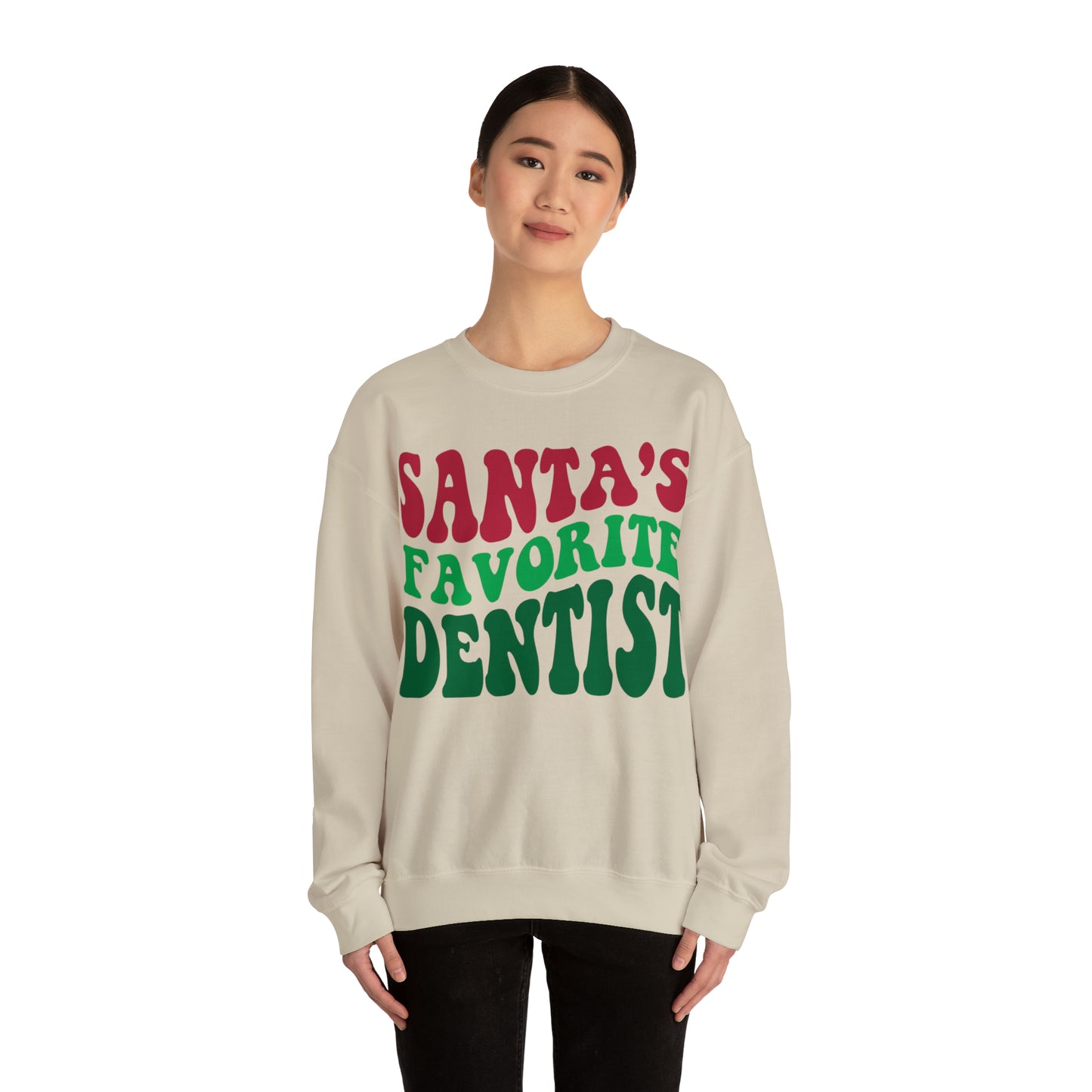 Santas Favorite Dentist Sweatshirt, Sweatshirt, Unisex Heavy Blend Sweater, Gift for dentist, Christmas gift, dental team gift