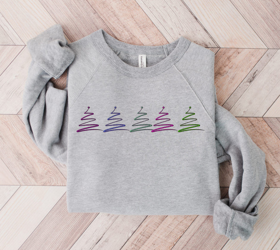 Ombre Trees 1 Embroidered Unisex Sweatshirt