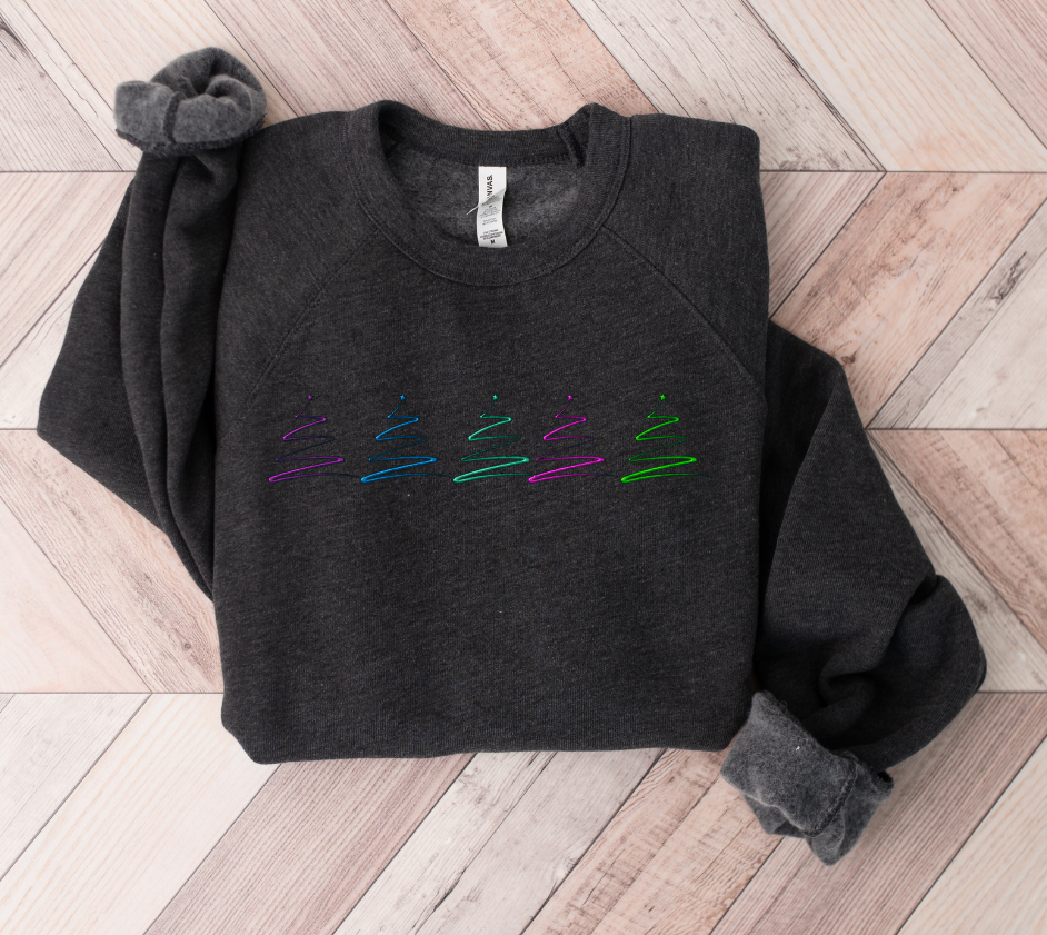 Ombre Trees 1 Embroidered Unisex Sweatshirt