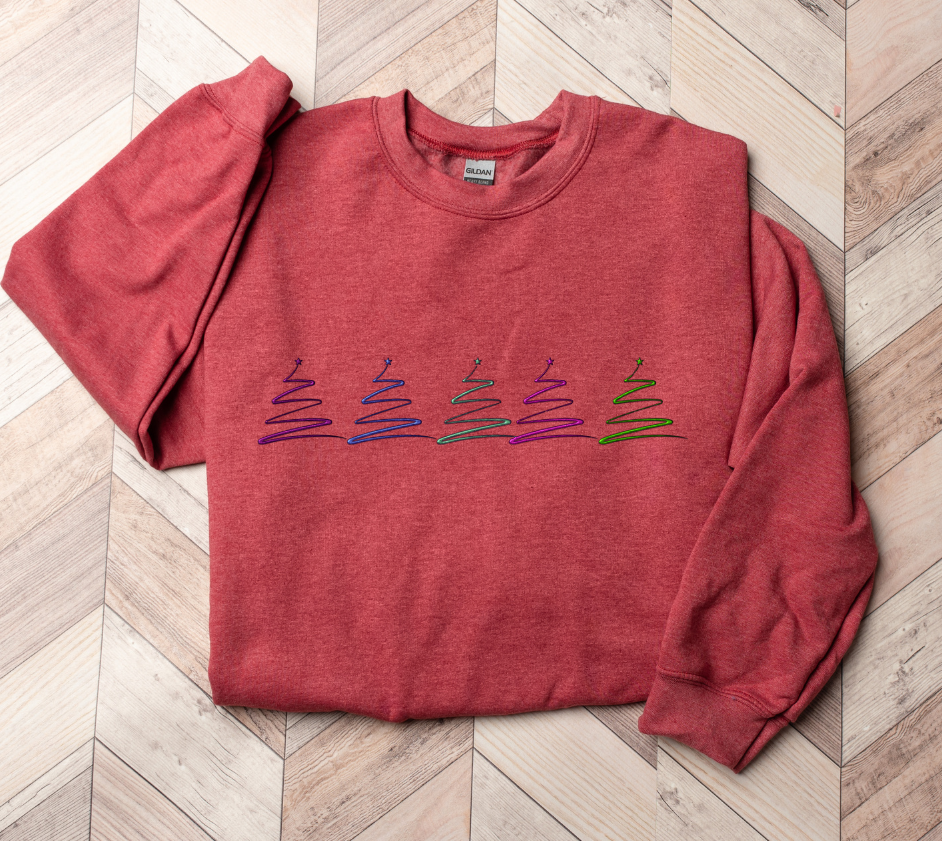 Ombre Trees 1 Embroidered Unisex Sweatshirt