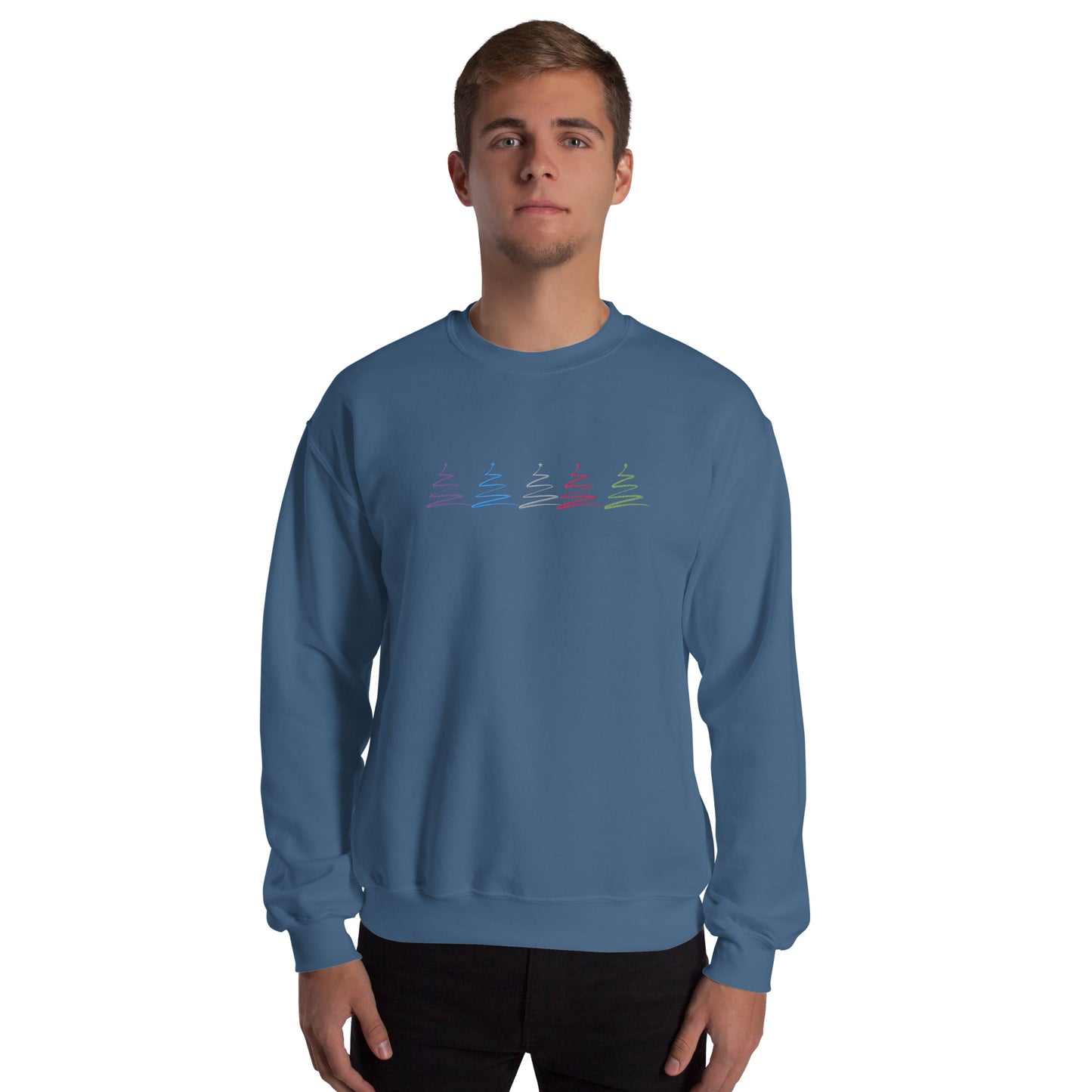 Ombre Trees 1 Embroidered Unisex Sweatshirt