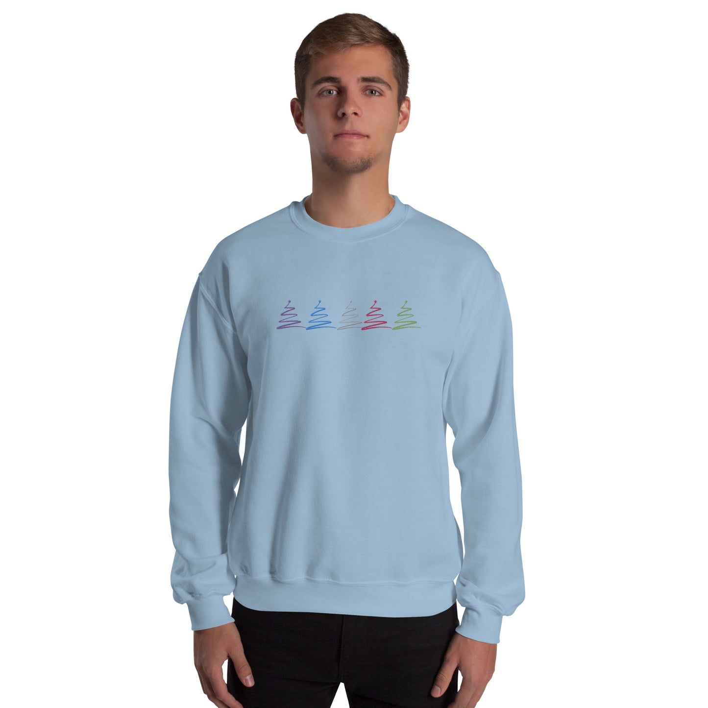 Ombre Trees 1 Embroidered Unisex Sweatshirt
