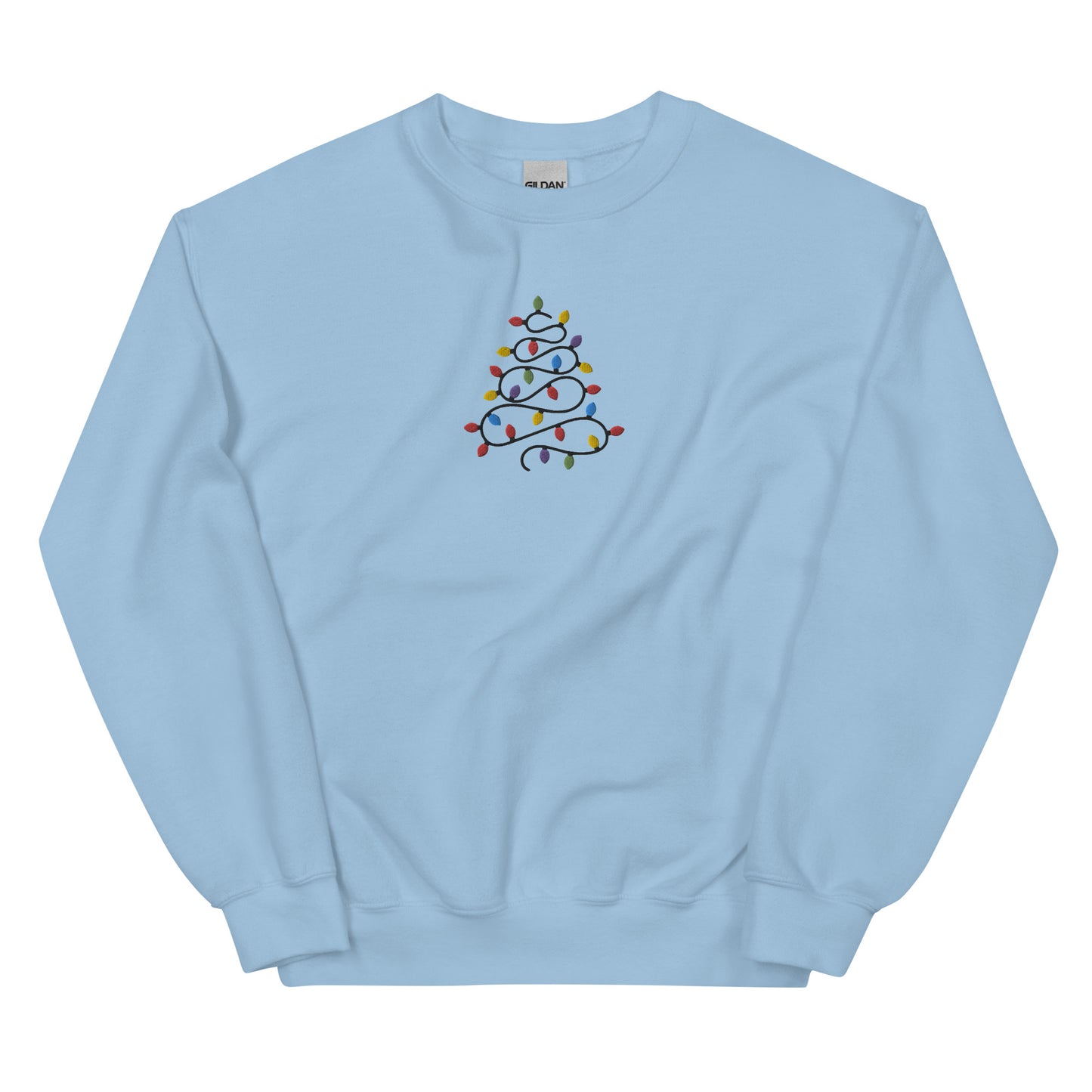 Christmas Lights Tree Embroidered Unisex Sweatshirt