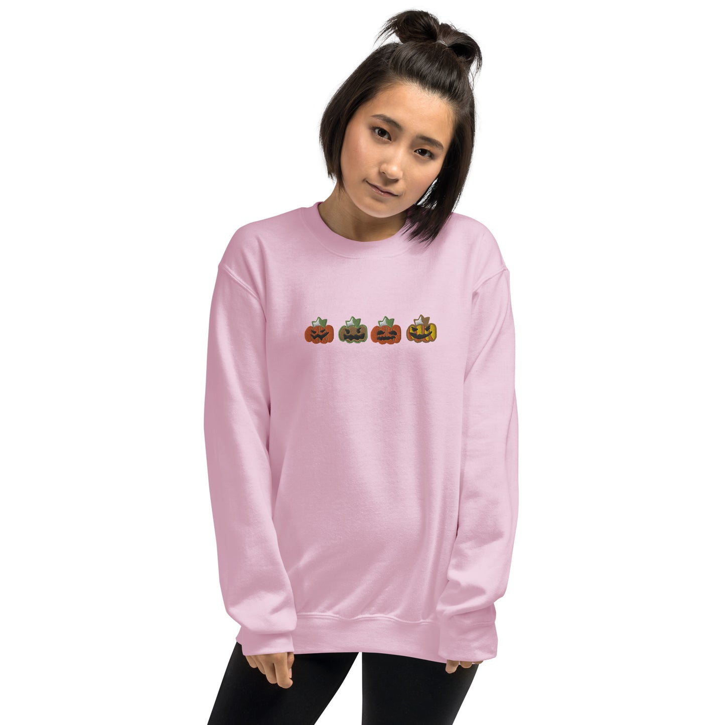 Embroidered Pumpkins Unisex Crewneck Sweatshirt