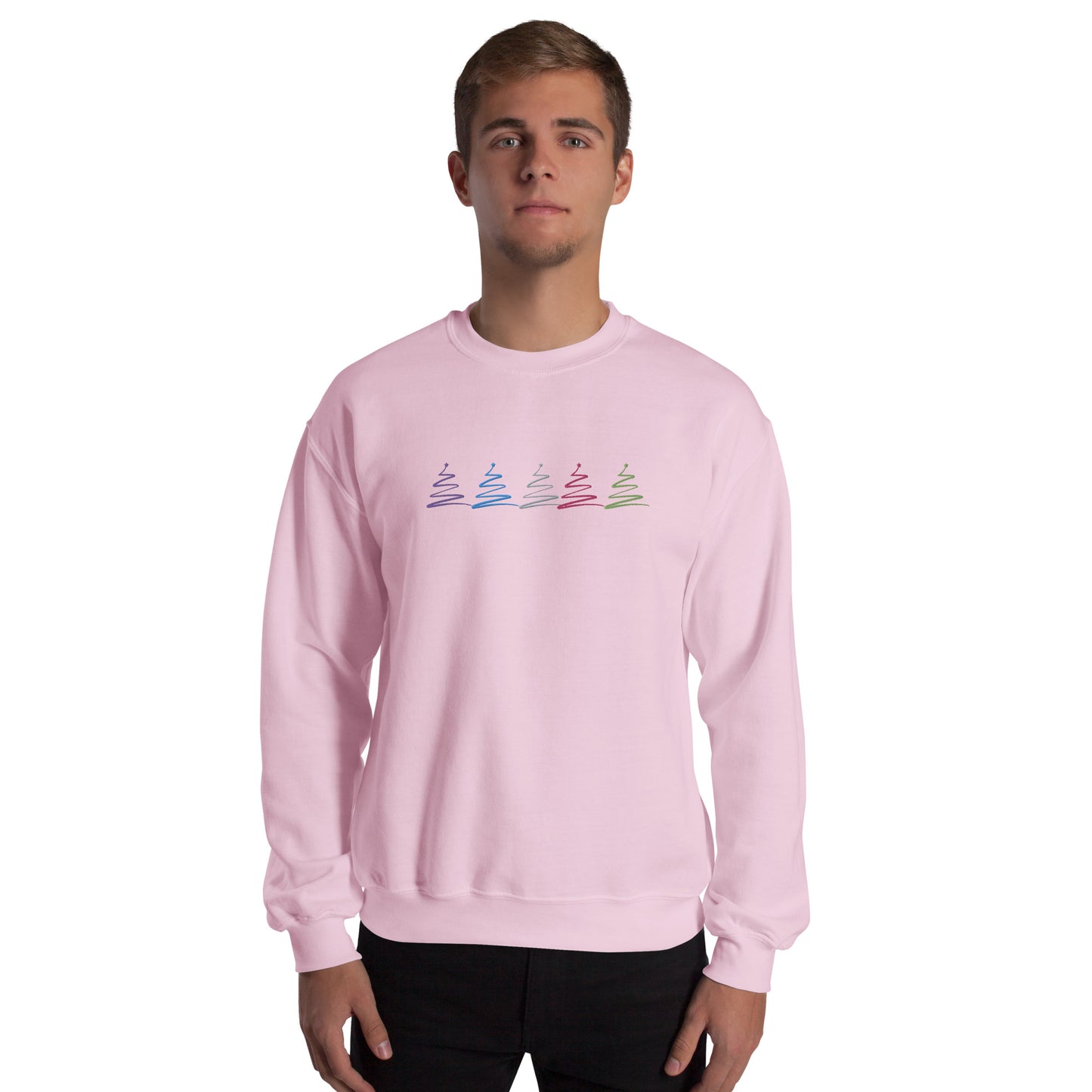 Ombre Trees 1 Embroidered Unisex Sweatshirt