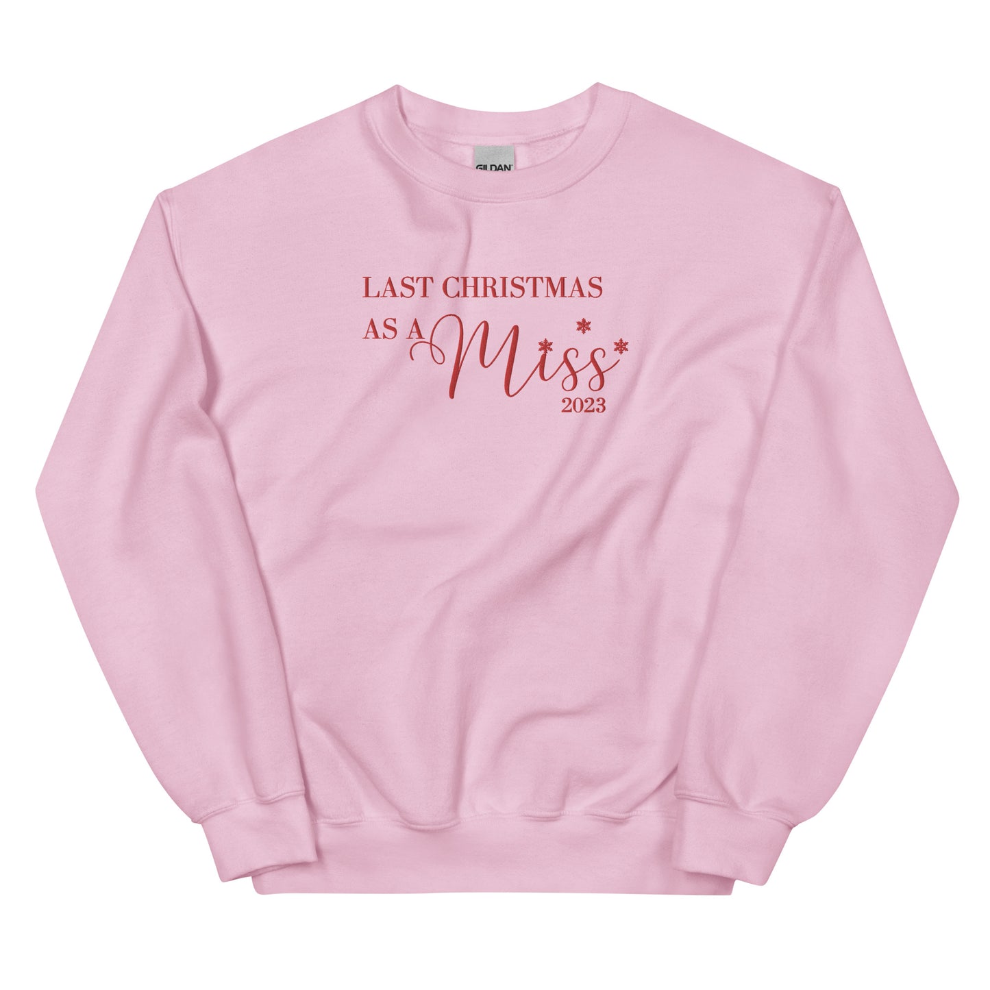 2023 Last Christmas As A Miss - Red Embroidered - Crewneck Sweatshirt