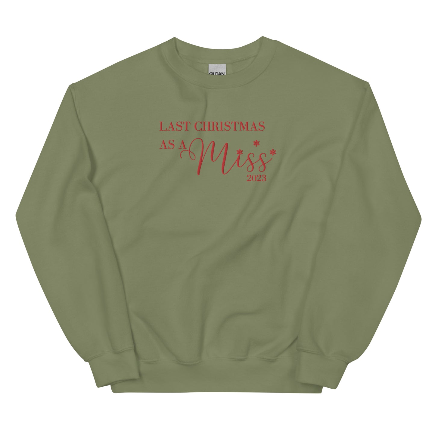 2023 Last Christmas As A Miss - Red Embroidered - Crewneck Sweatshirt
