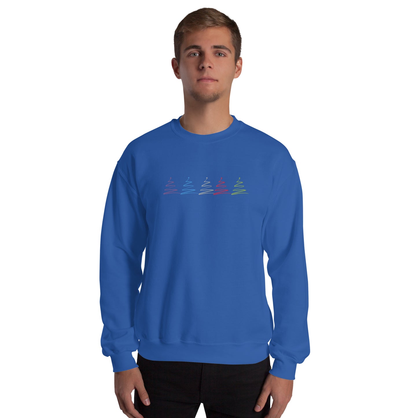 Ombre Trees 1 Embroidered Unisex Sweatshirt