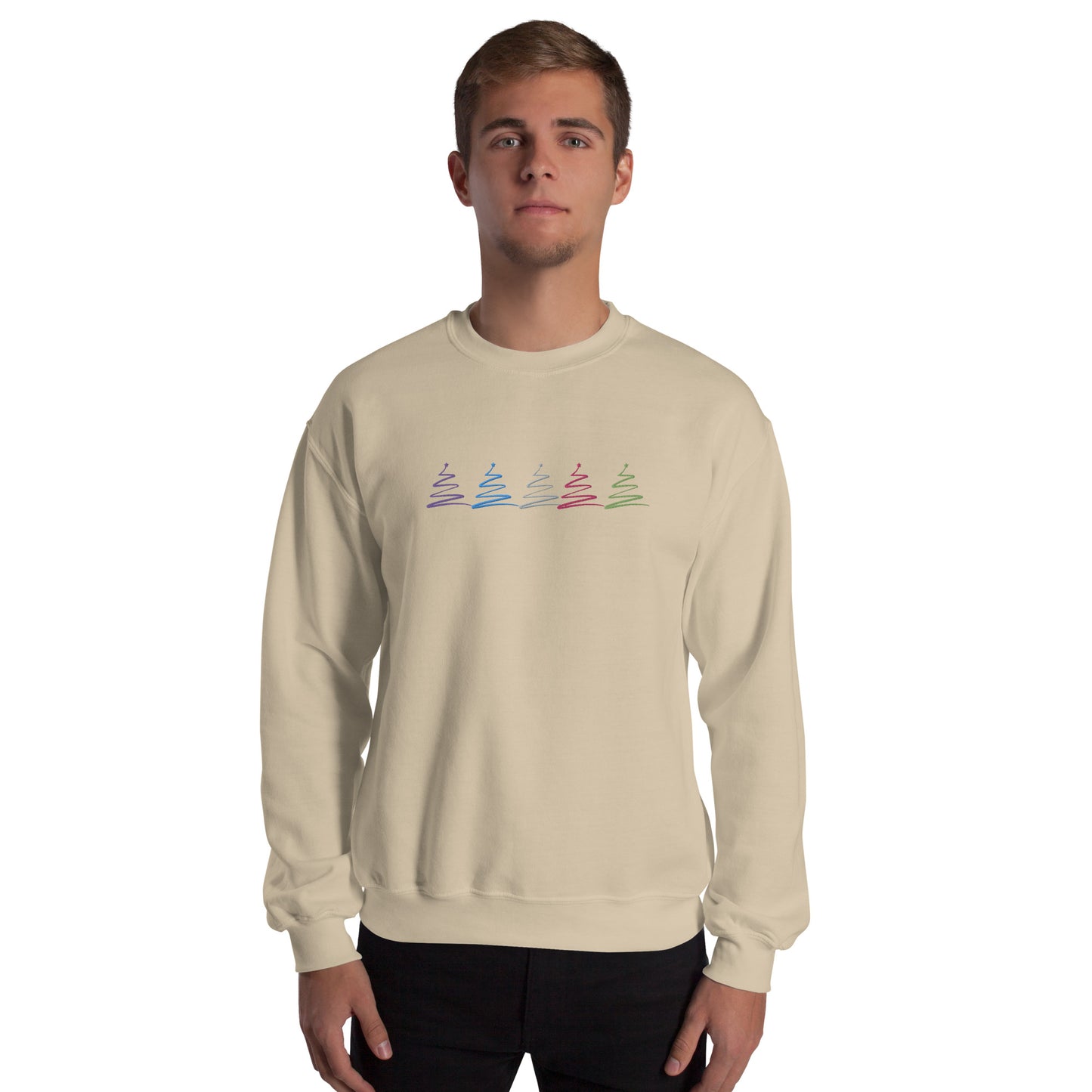Ombre Trees 1 Embroidered Unisex Sweatshirt