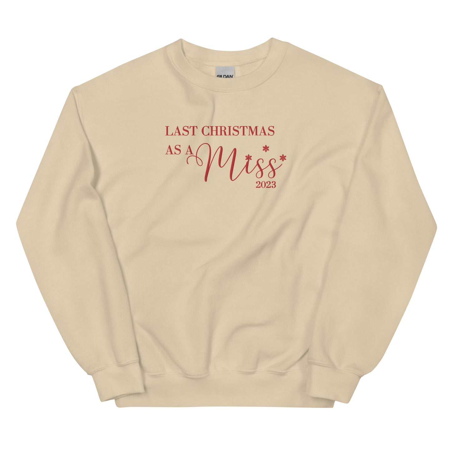 2023 Last Christmas As A Miss - Red Embroidered - Crewneck Sweatshirt