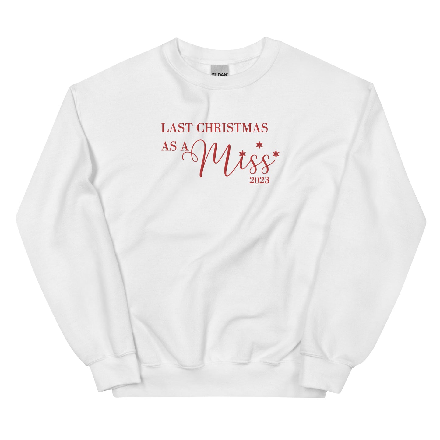 2023 Last Christmas As A Miss - Red Embroidered - Crewneck Sweatshirt