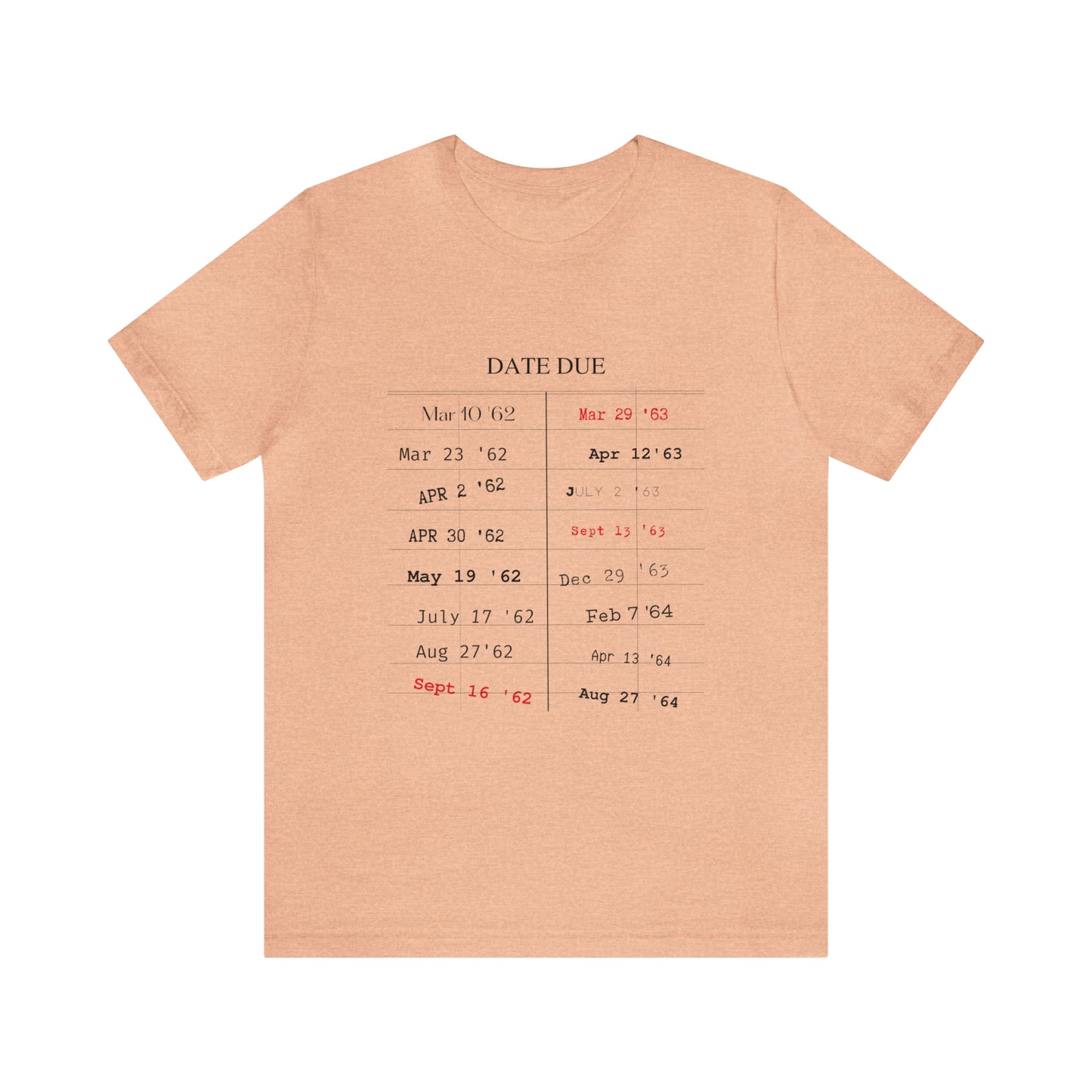 Date Due Library Checkout Overdue Teacher Read Reading Love Little Retro Vintage Nostalgia Short-Sleeve Unisex T-Shirt