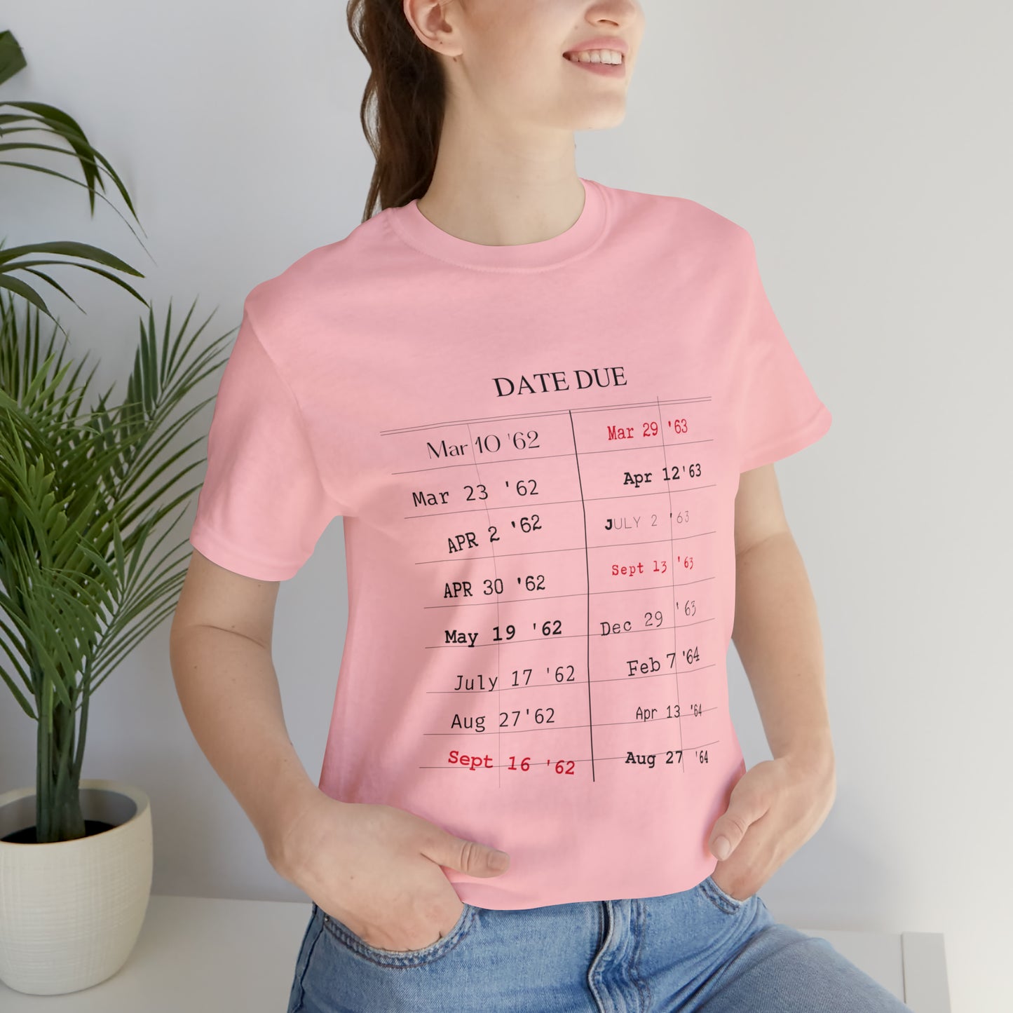Date Due Library Checkout Overdue Teacher Read Reading Love Little Retro Vintage Nostalgia Short-Sleeve Unisex T-Shirt