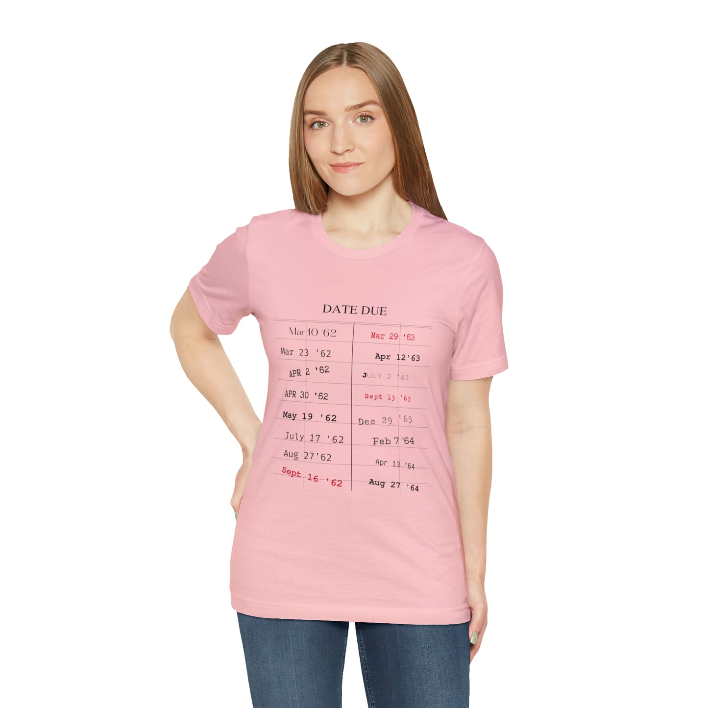 Date Due Library Checkout Overdue Teacher Read Reading Love Little Retro Vintage Nostalgia Short-Sleeve Unisex T-Shirt