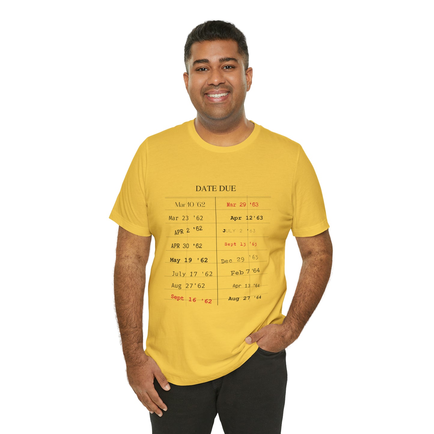 Date Due Library Checkout Overdue Teacher Read Reading Love Little Retro Vintage Nostalgia Short-Sleeve Unisex T-Shirt