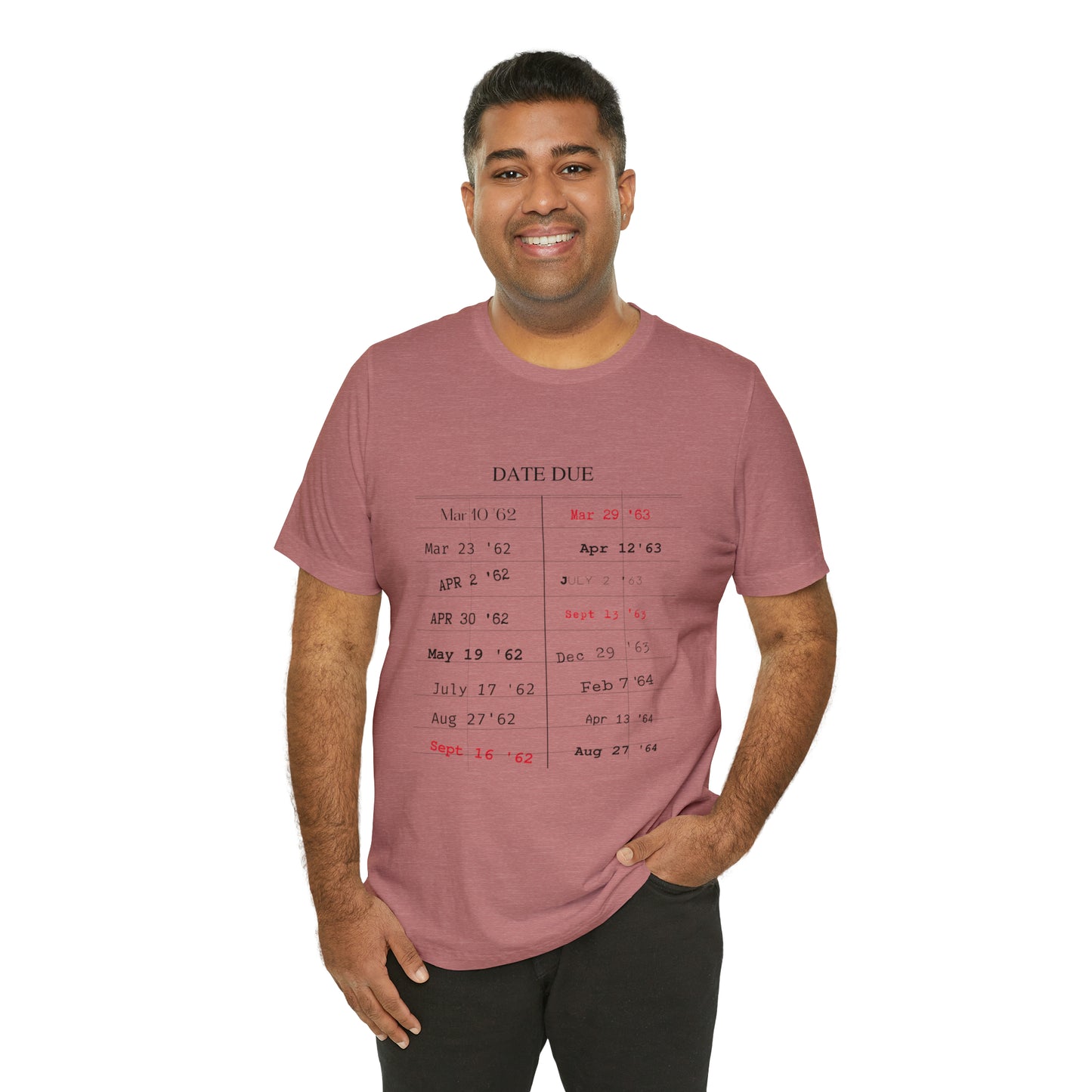 Date Due Library Checkout Overdue Teacher Read Reading Love Little Retro Vintage Nostalgia Short-Sleeve Unisex T-Shirt